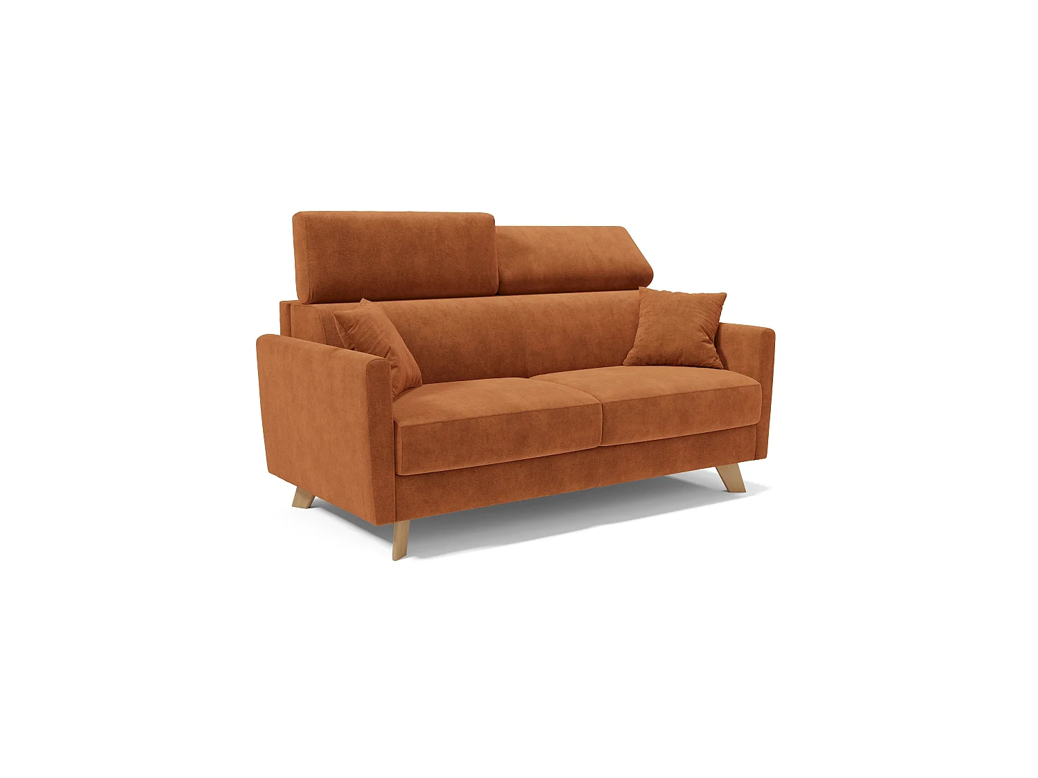 Francy Sofá cama con reposacabezas ajustables 160 cm (mat. 120x197) Naranja