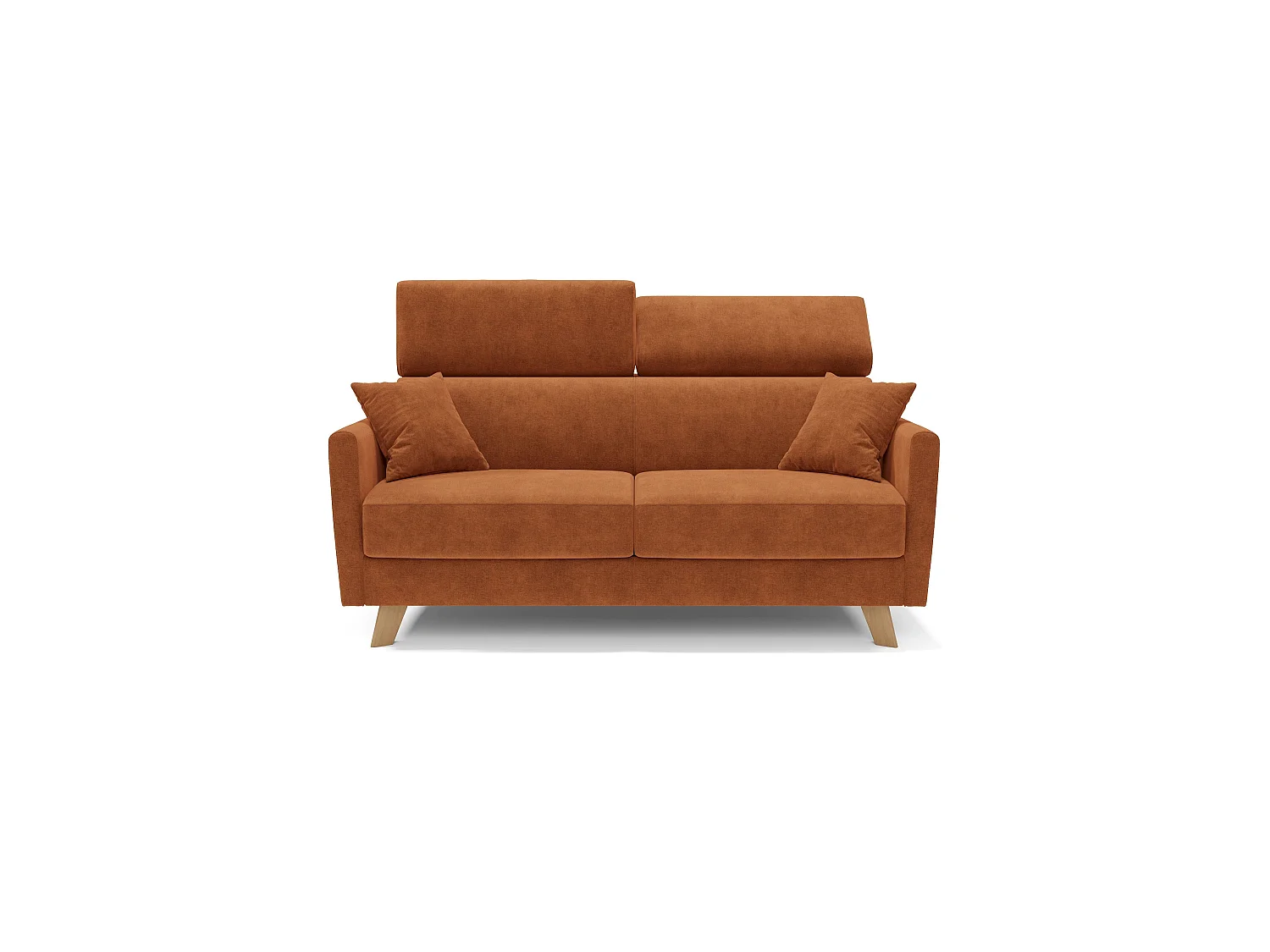 Francy Sofá cama con reposacabezas ajustables 160 cm (mat. 120x197) Naranja