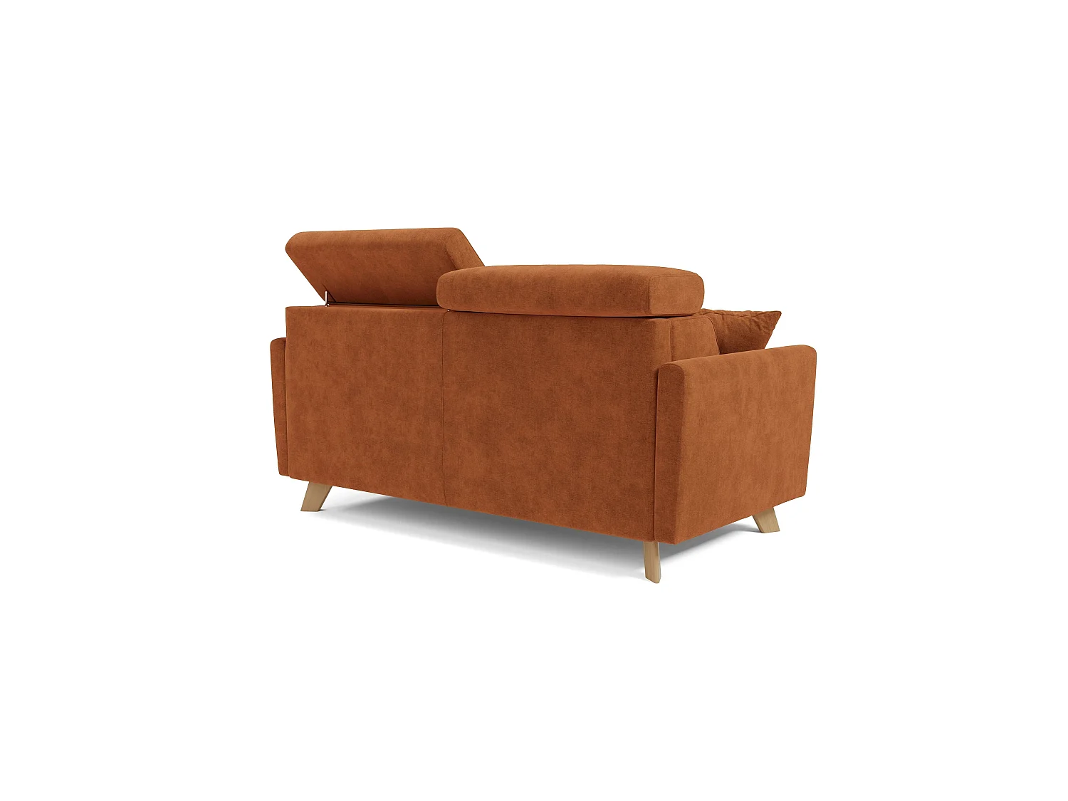 Francy Sofá cama con reposacabezas ajustables 160 cm (mat. 120x197) Naranja