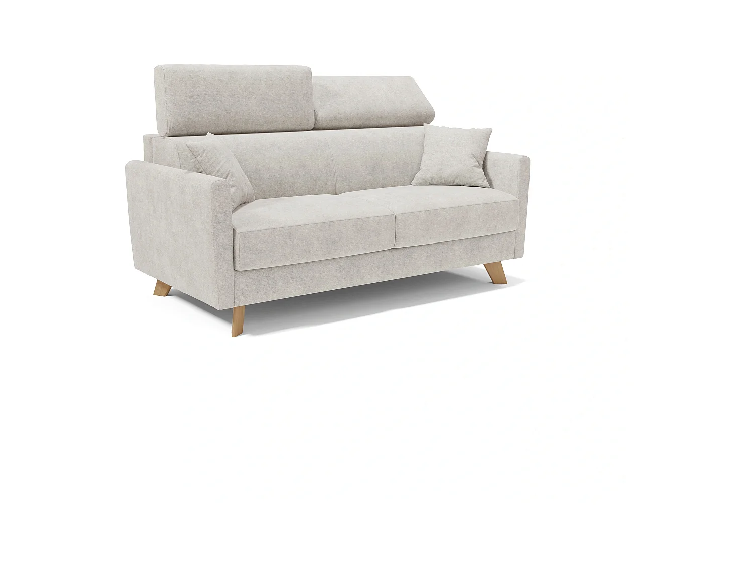 Francy Sofá cama con reposacabezas ajustables 160 cm (mat. 120x197) Blanco