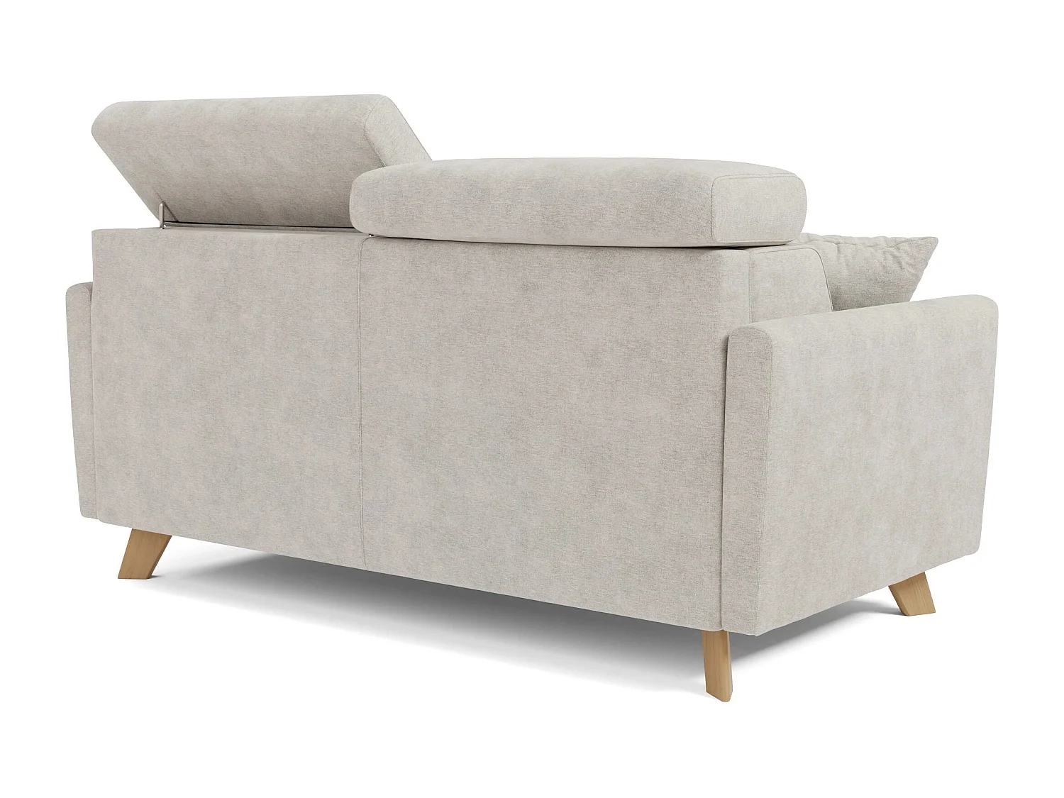 Francy Canapé convertible avec têtières réglables en tissu T17 160 cm (mat. 120x197) Blanc