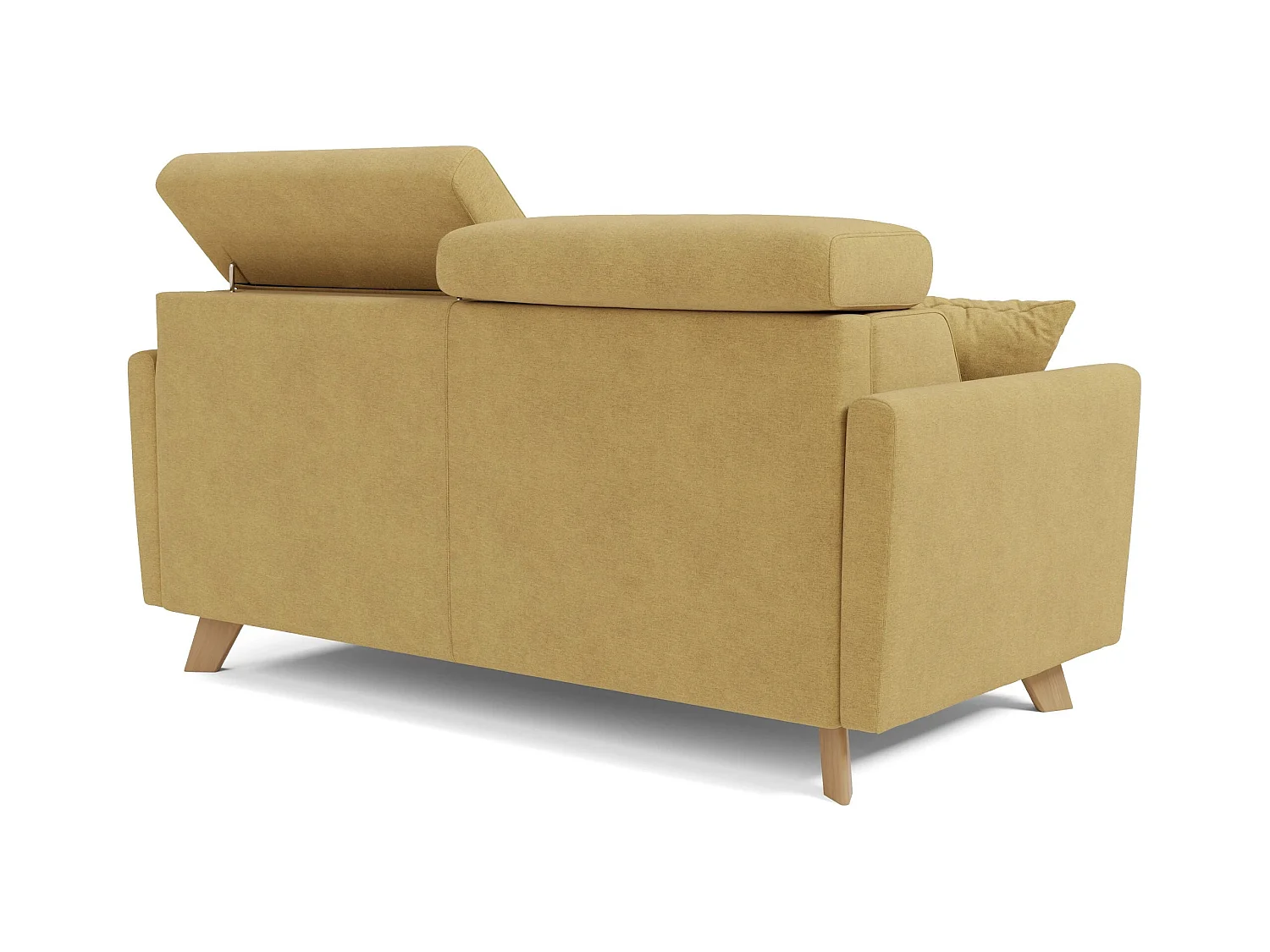 Francy Canapé convertible avec têtières réglables en tissu T17 160 cm (mat. 120x197) Jaune