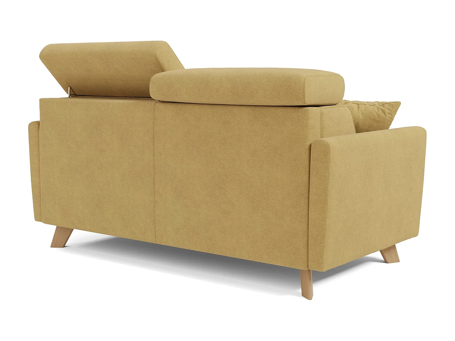 Francy Schlafsofa mit verstellbaren Kopfstützen aus abwaschbarem Stoff T17 160 cm (mat. 120x197) Gelb