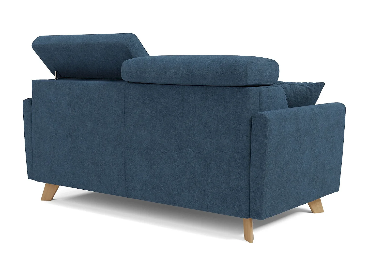 Francy Canapé convertible avec têtières réglables en tissu T17 200 cm (mat. 160x197) Bleu