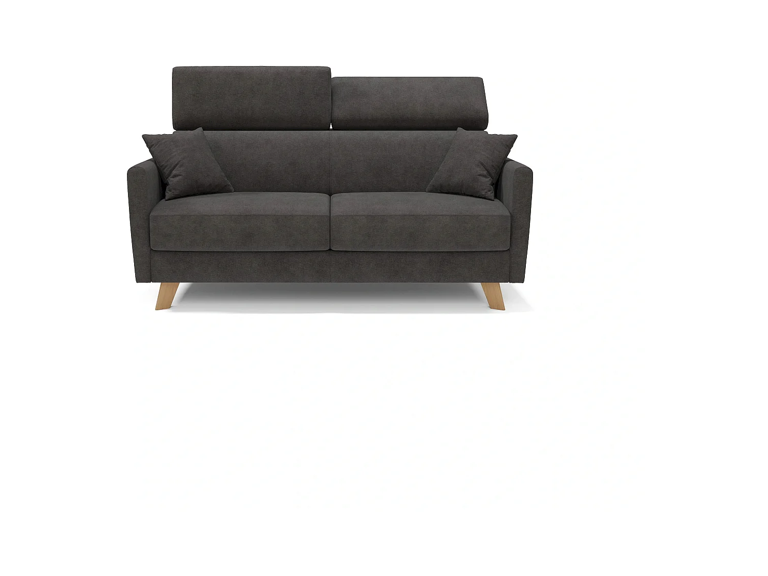 Francy Schlafsofa mit verstellbaren Kopfstützen aus abwaschbarem Stoff T17 160 cm (mat. 120x197) Anthrazit