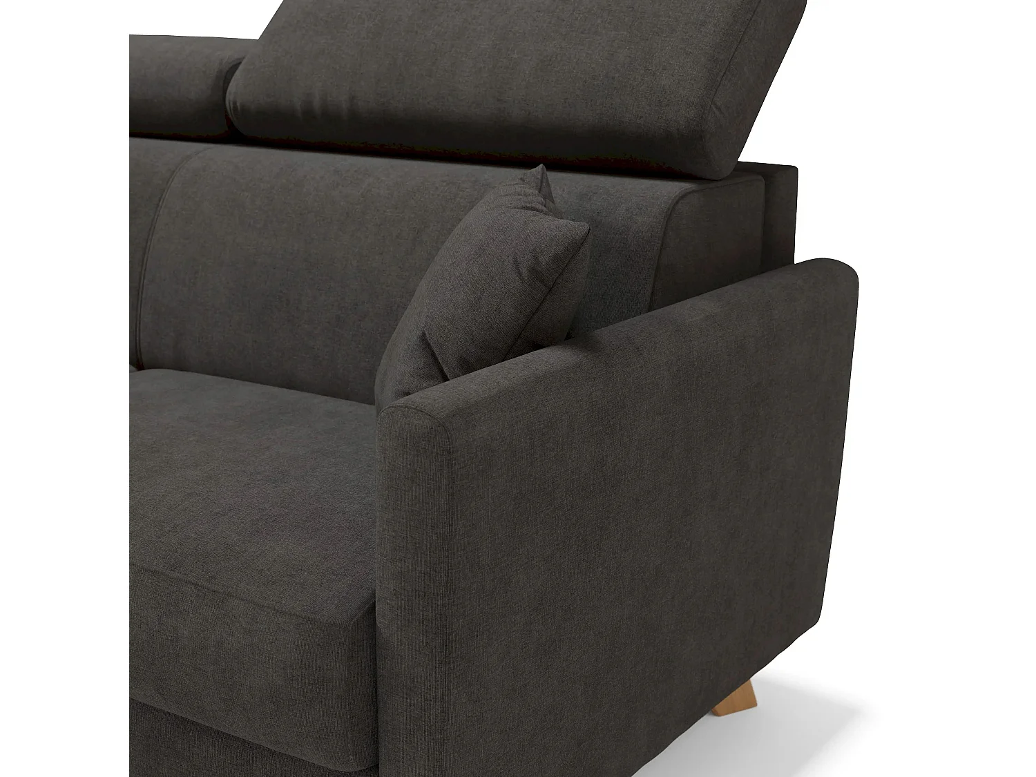 Francy Sofá cama con reposacabezas ajustables 160 cm (mat. 120x197) Antracita