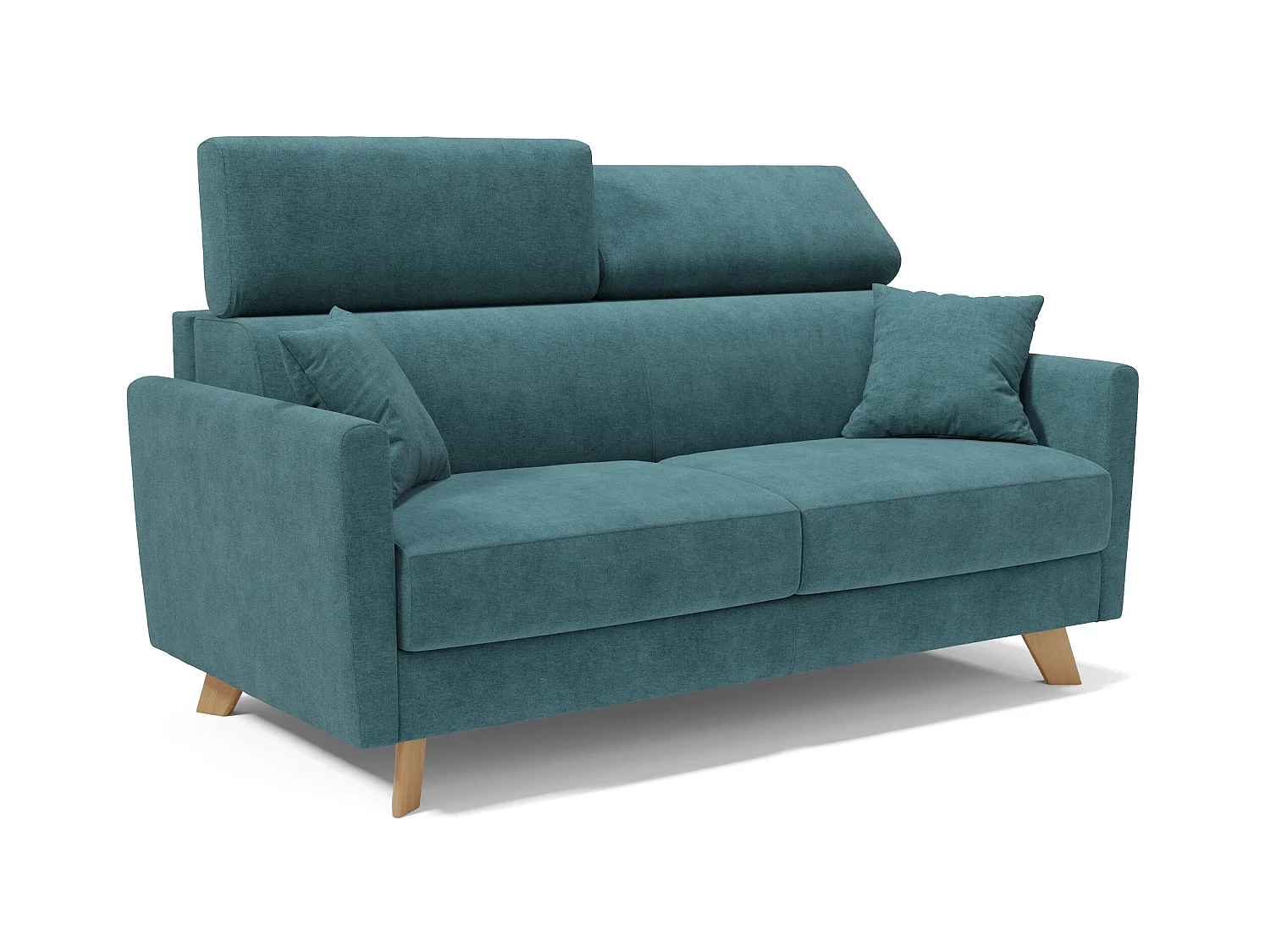 Francy Canapé convertible avec têtières réglables en tissu T17 200 cm (mat. 160x197) Vert