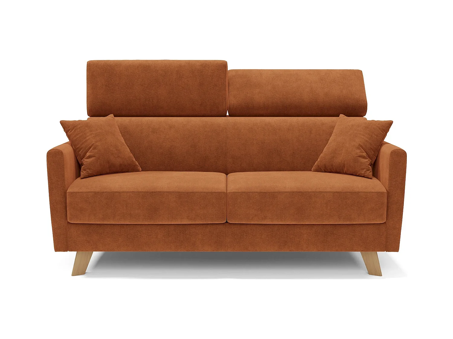 Francy Schlafsofa mit verstellbaren Kopfstützen aus abwaschbarem Stoff T17 200 cm (mat. 160x197) Orange