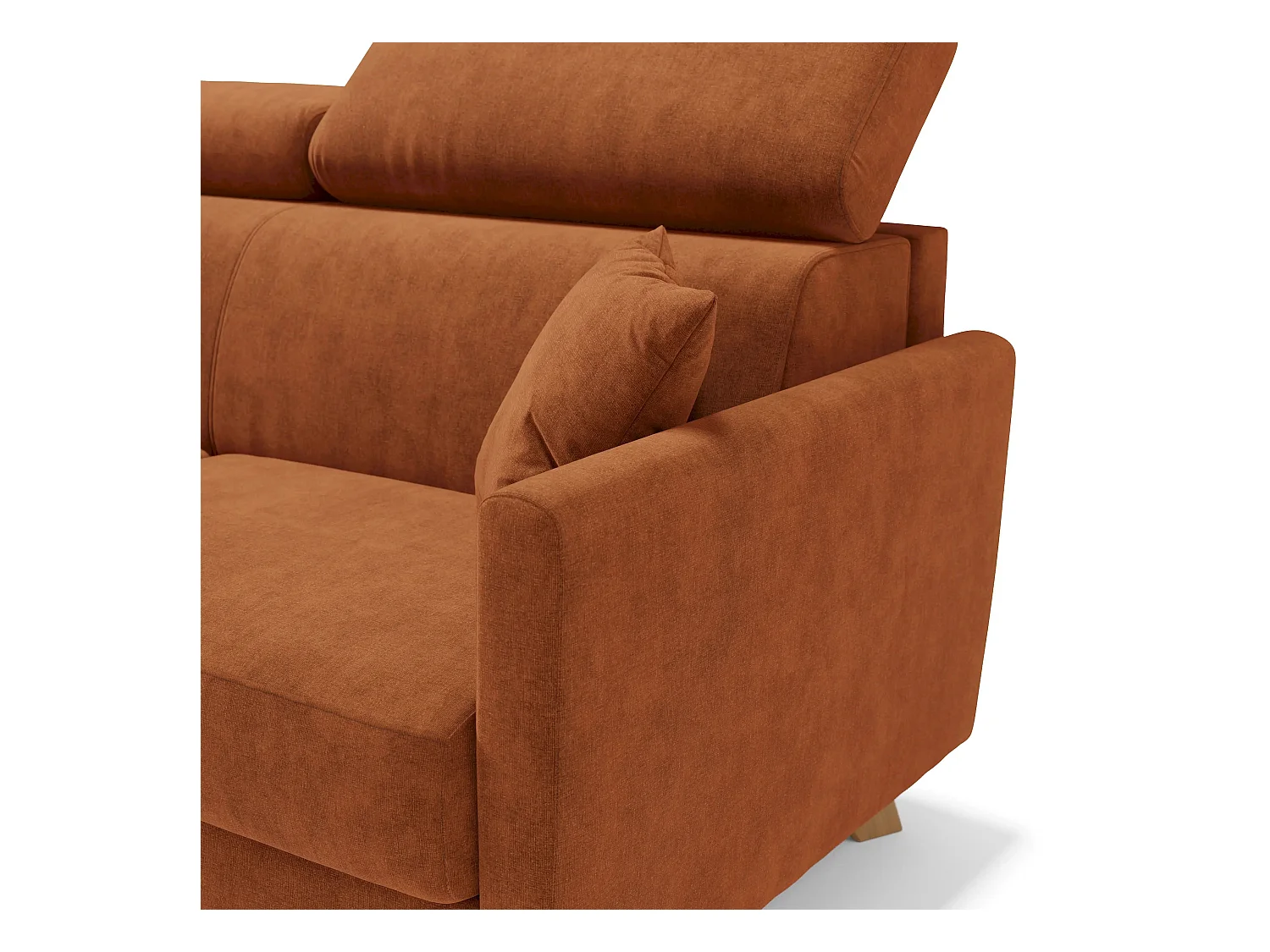 Francy Schlafsofa mit verstellbaren Kopfstützen aus abwaschbarem Stoff T17 200 cm (mat. 160x197) Orange