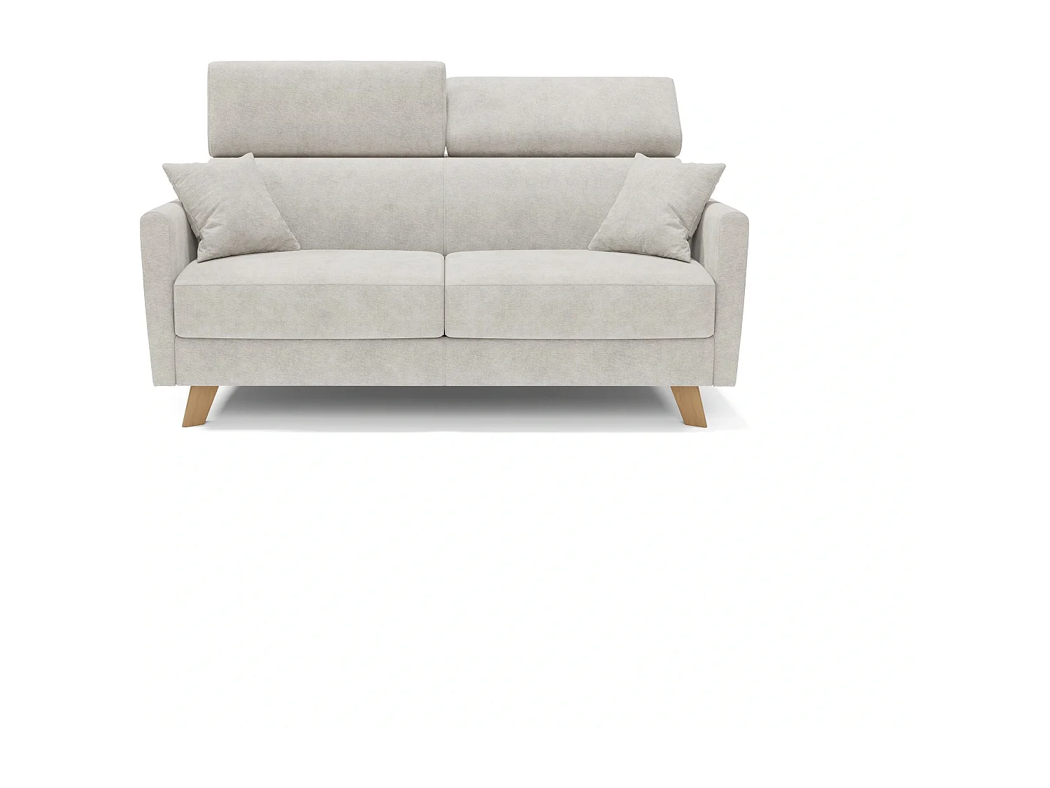 Francy Canapé convertible avec têtières réglables en tissu T17 180 cm (mat. 140x197) Blanc