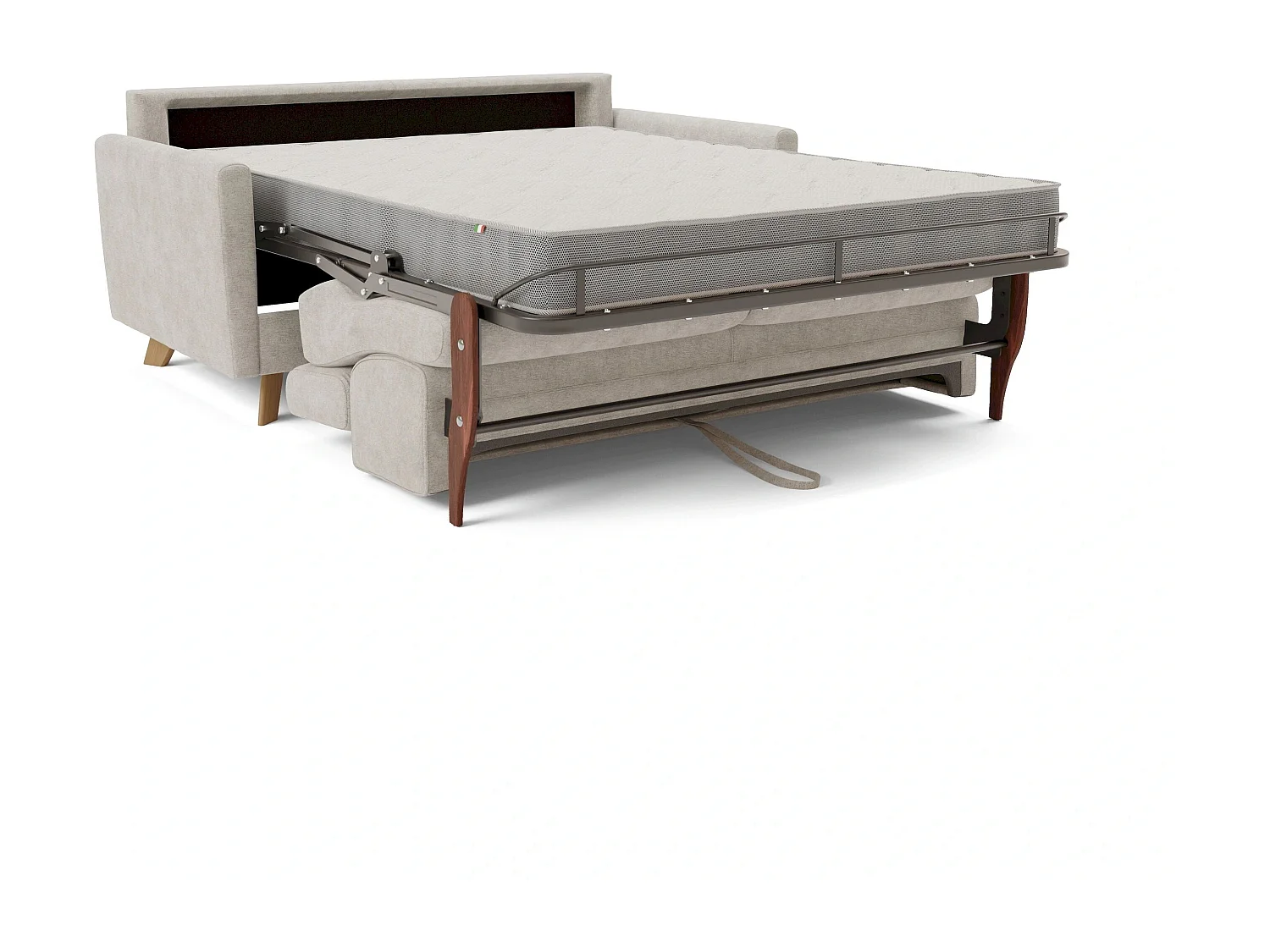 Francy Canapé convertible avec têtières réglables en tissu T17 180 cm (mat. 140x197) Blanc