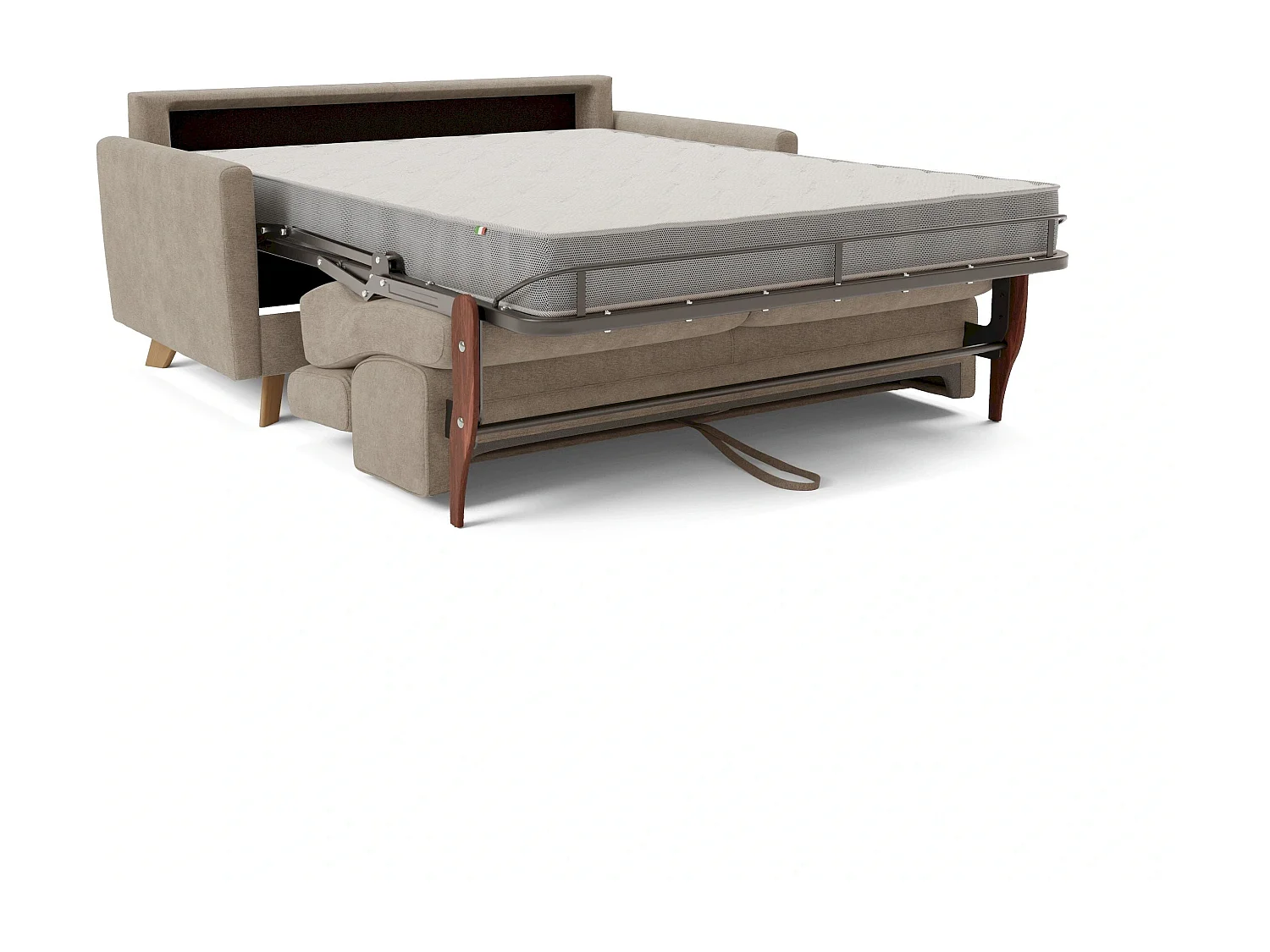 Francy Sofá cama con reposacabezas ajustables 160 cm (mat. 120x197) Beige