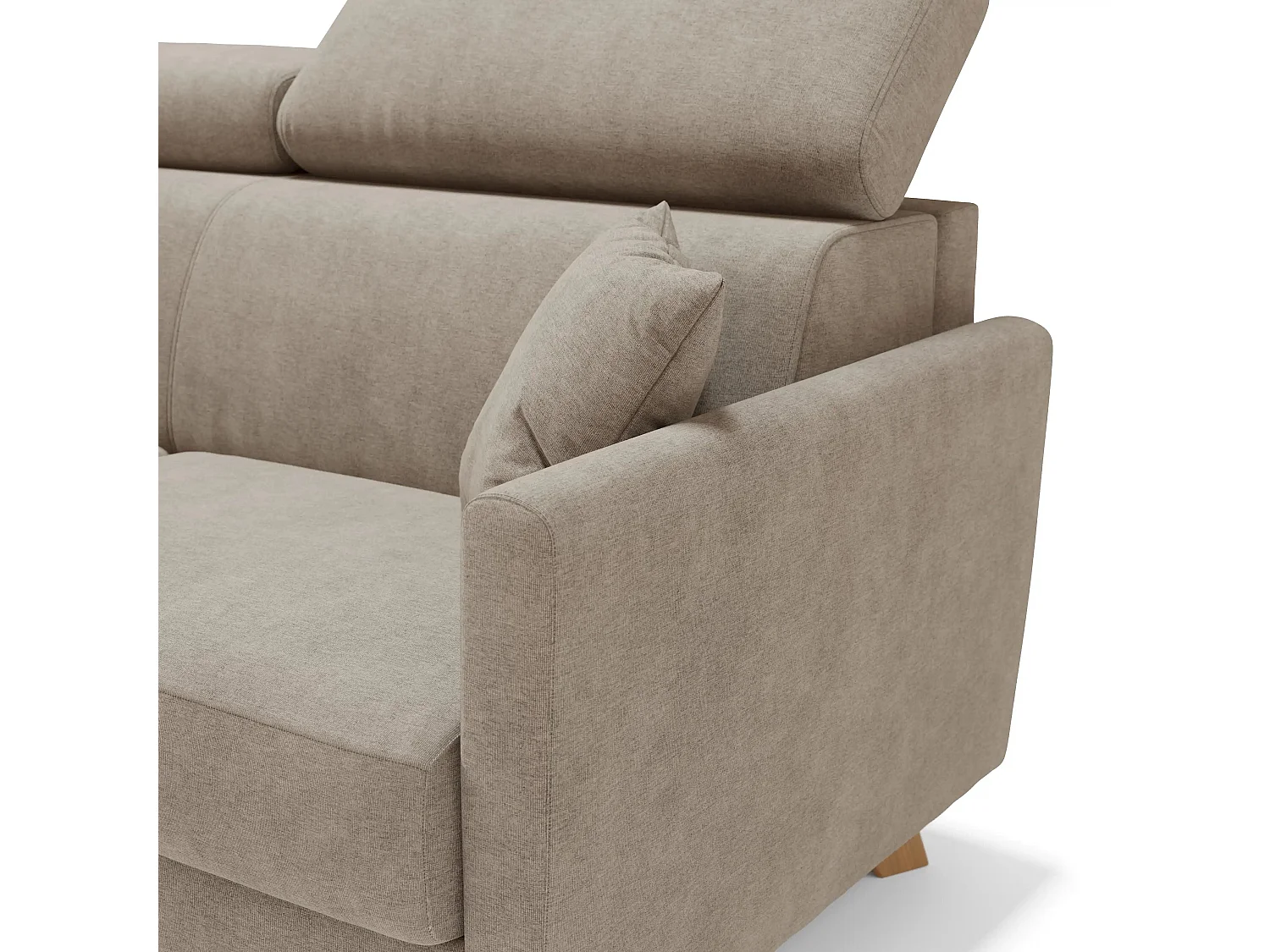 Francy Sofá cama con reposacabezas ajustables 160 cm (mat. 120x197) Beige