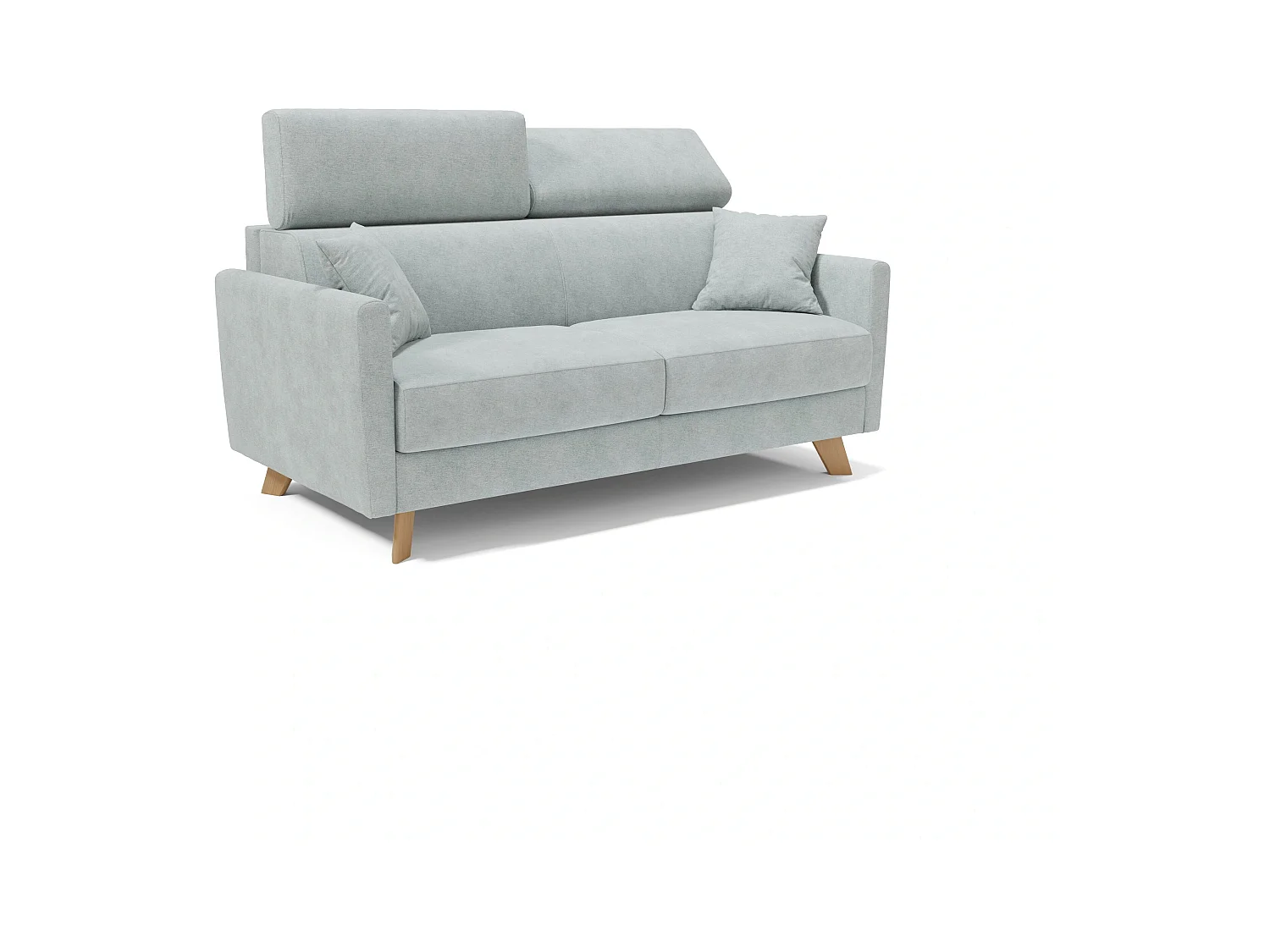 Francy Schlafsofa mit verstellbaren Kopfstützen aus abwaschbarem Stoff T17 180 cm (mat. 140x197) Hellgrun