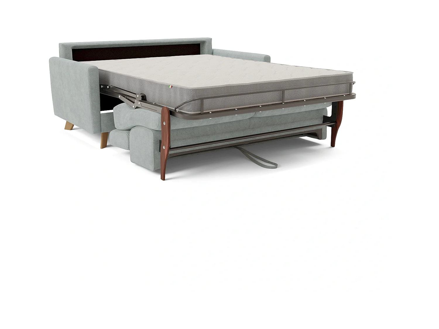 Francy Schlafsofa mit verstellbaren Kopfstützen aus abwaschbarem Stoff T17 180 cm (mat. 140x197) Hellgrun