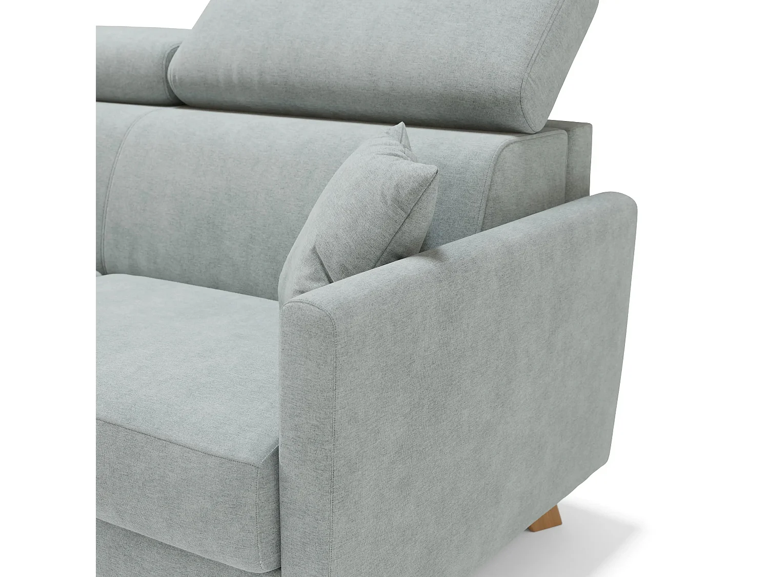 Francy Canapé convertible avec têtières réglables en tissu T17 180 cm (mat. 140x197) Vert Clair