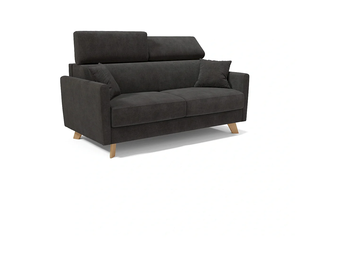 Francy Sofá cama con reposacabezas ajustables 180 cm (mat. 140x197) Negro