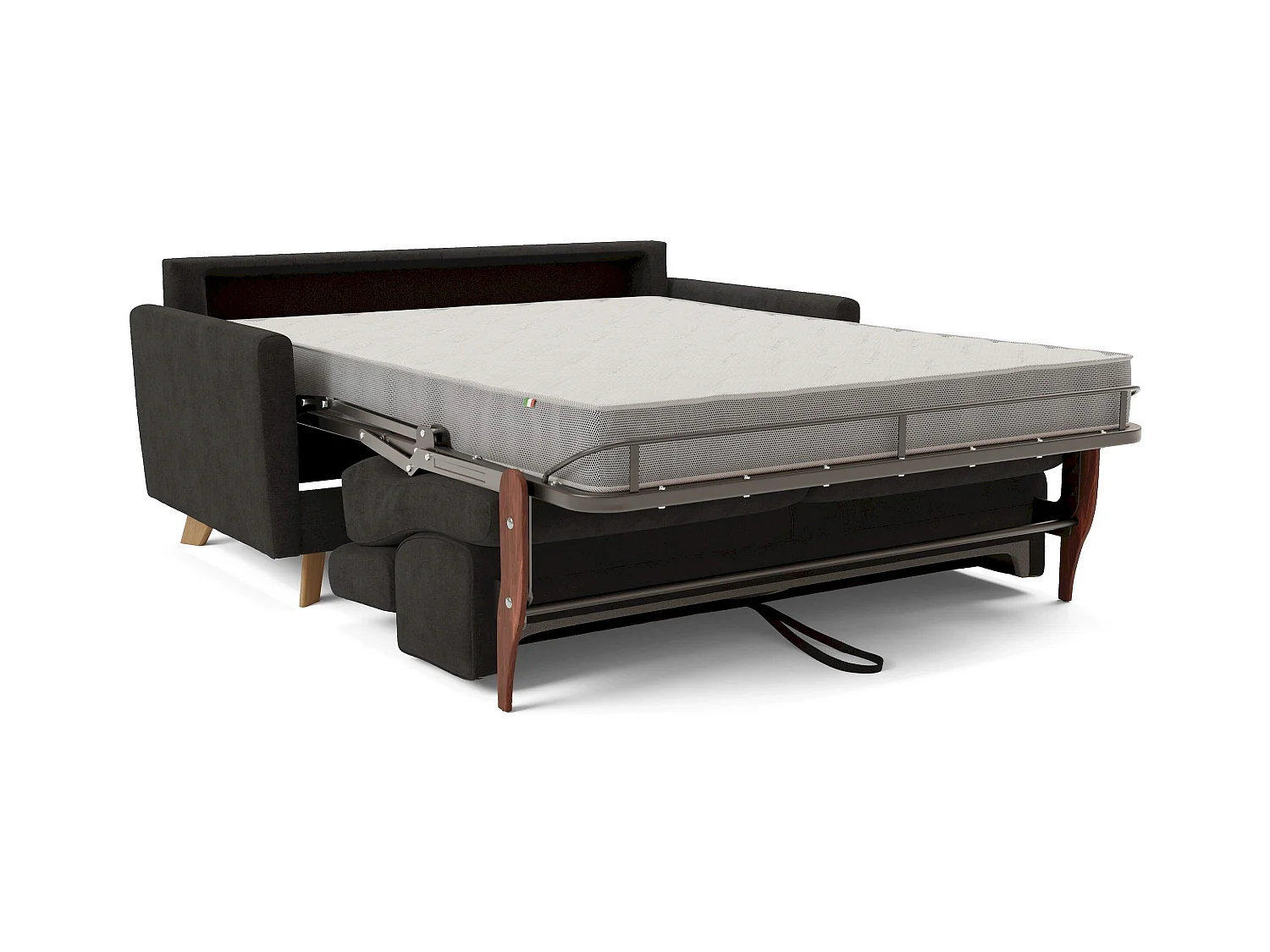 Francy Sofá cama con reposacabezas ajustables 180 cm (mat. 140x197) Negro
