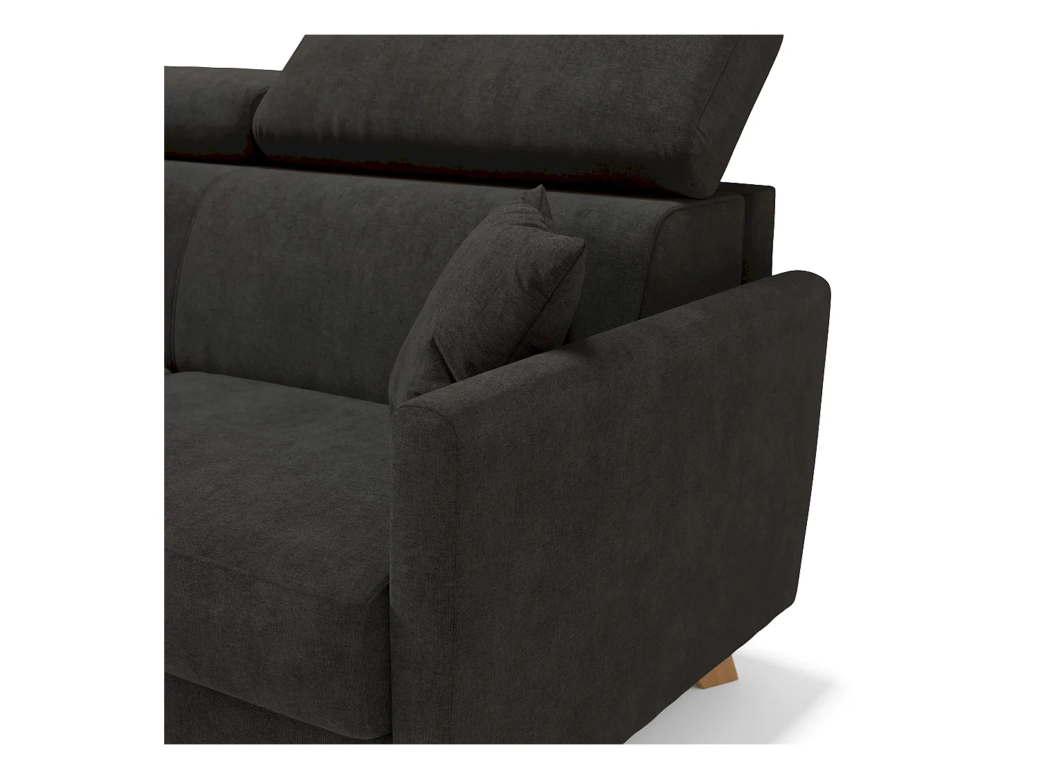 Francy Sofá cama con reposacabezas ajustables 180 cm (mat. 140x197) Negro