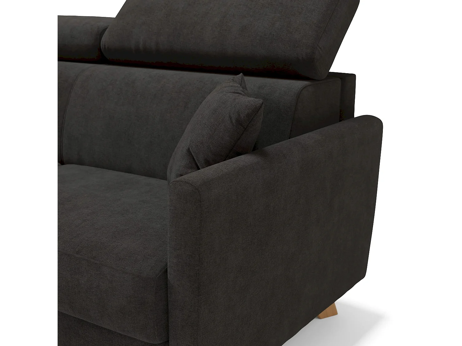 Francy Sofá cama con reposacabezas ajustables 180 cm (mat. 140x197) Negro