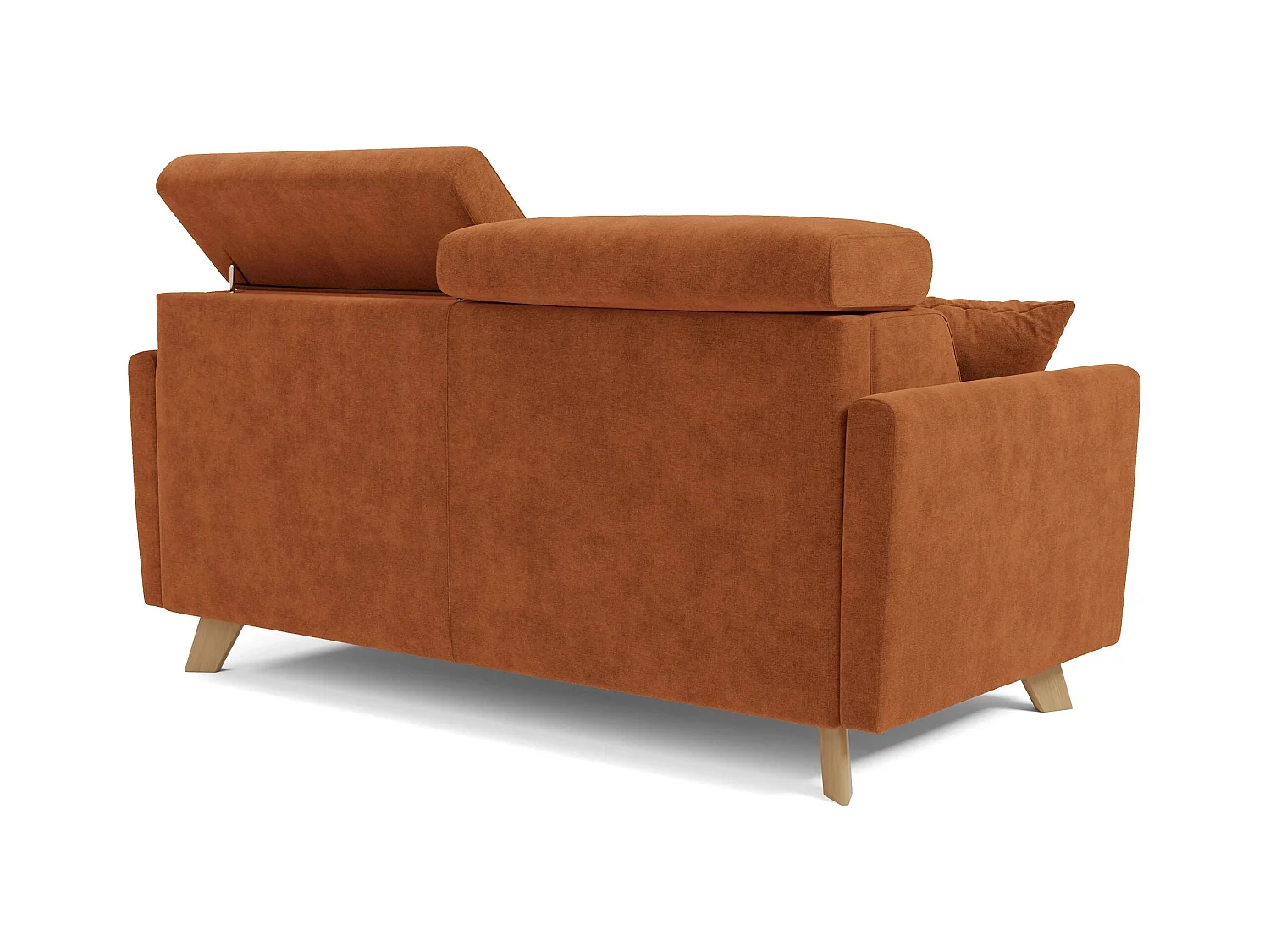 Francy Sofá cama con reposacabezas ajustables 180 cm (mat. 140x197) Naranja