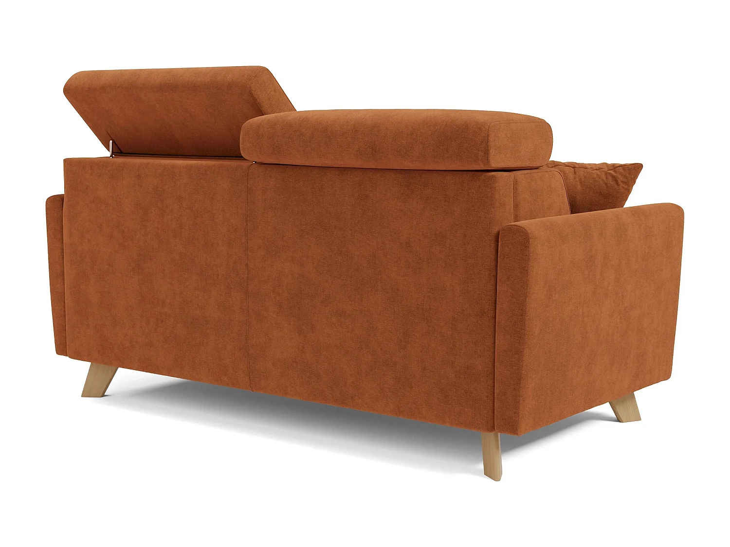 Francy Canapé convertible avec têtières réglables en tissu T17 180 cm (mat. 140x197) Orange