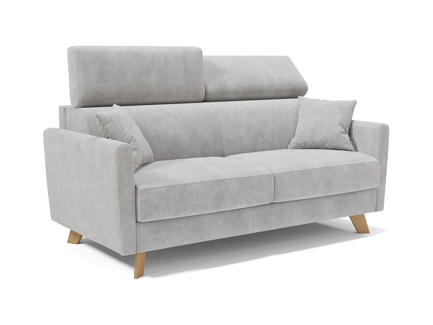Francy Schlafsofa mit verstellbaren Kopfstützen aus abwaschbarem Stoff T17 200 cm (mat. 160x197) Grau