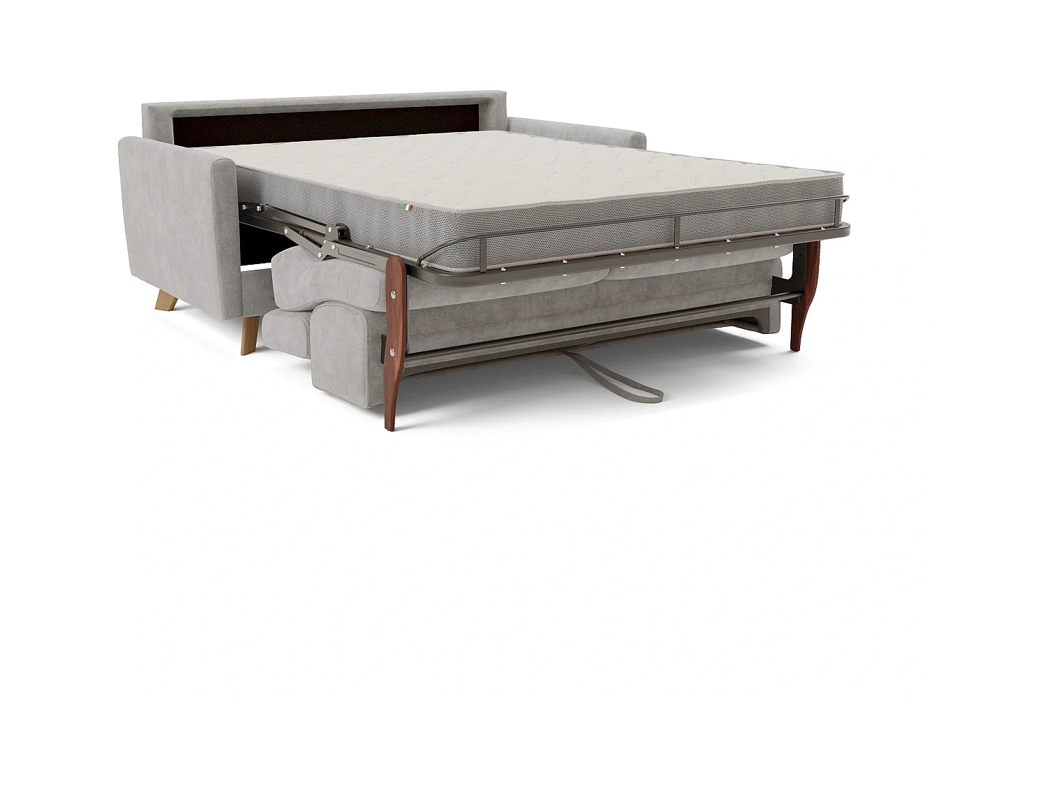 Francy Schlafsofa mit verstellbaren Kopfstützen aus abwaschbarem Stoff T17 200 cm (mat. 160x197) Grau