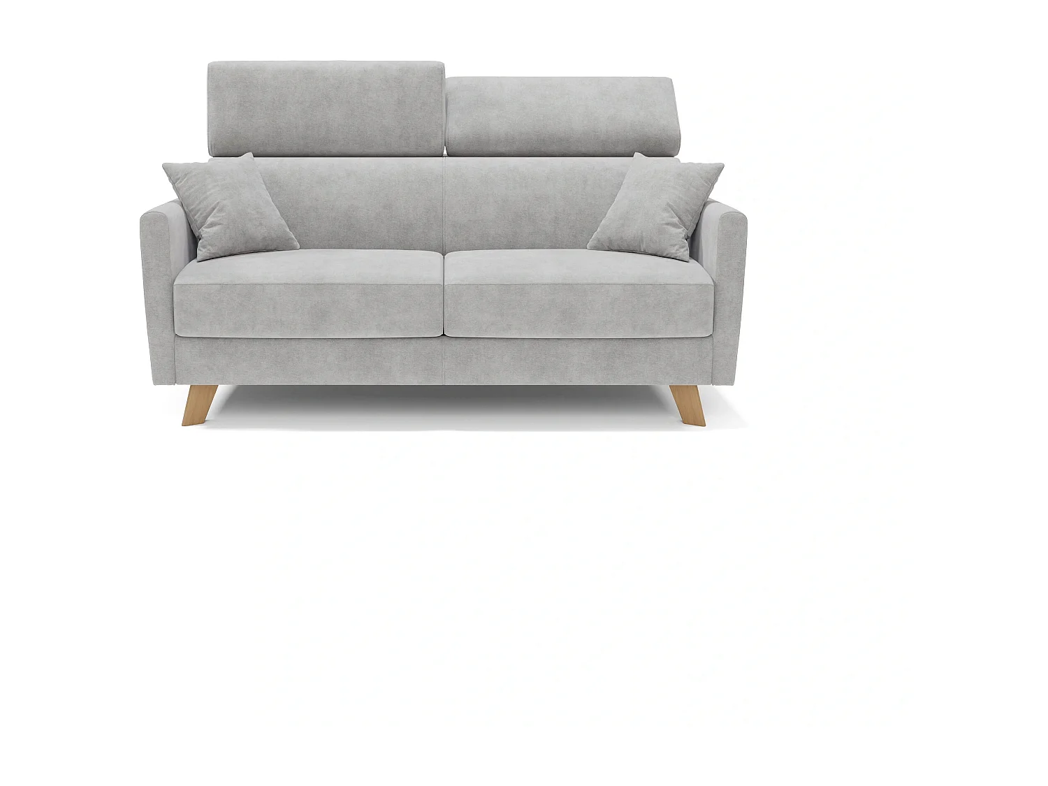 Francy Divano letto matrimoniale con poggiatesta regolabili in tessuto impermeabile e smacchiabile T17 200 cm (mat. 160x197) grigio