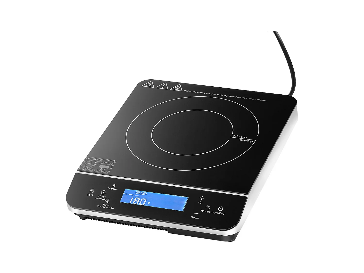 Fornello a Induzione Portatile SucceBuy 2200 W, 9 Regolazioni di Temperatura, Compatto e Versatile, Portatile per la Casa