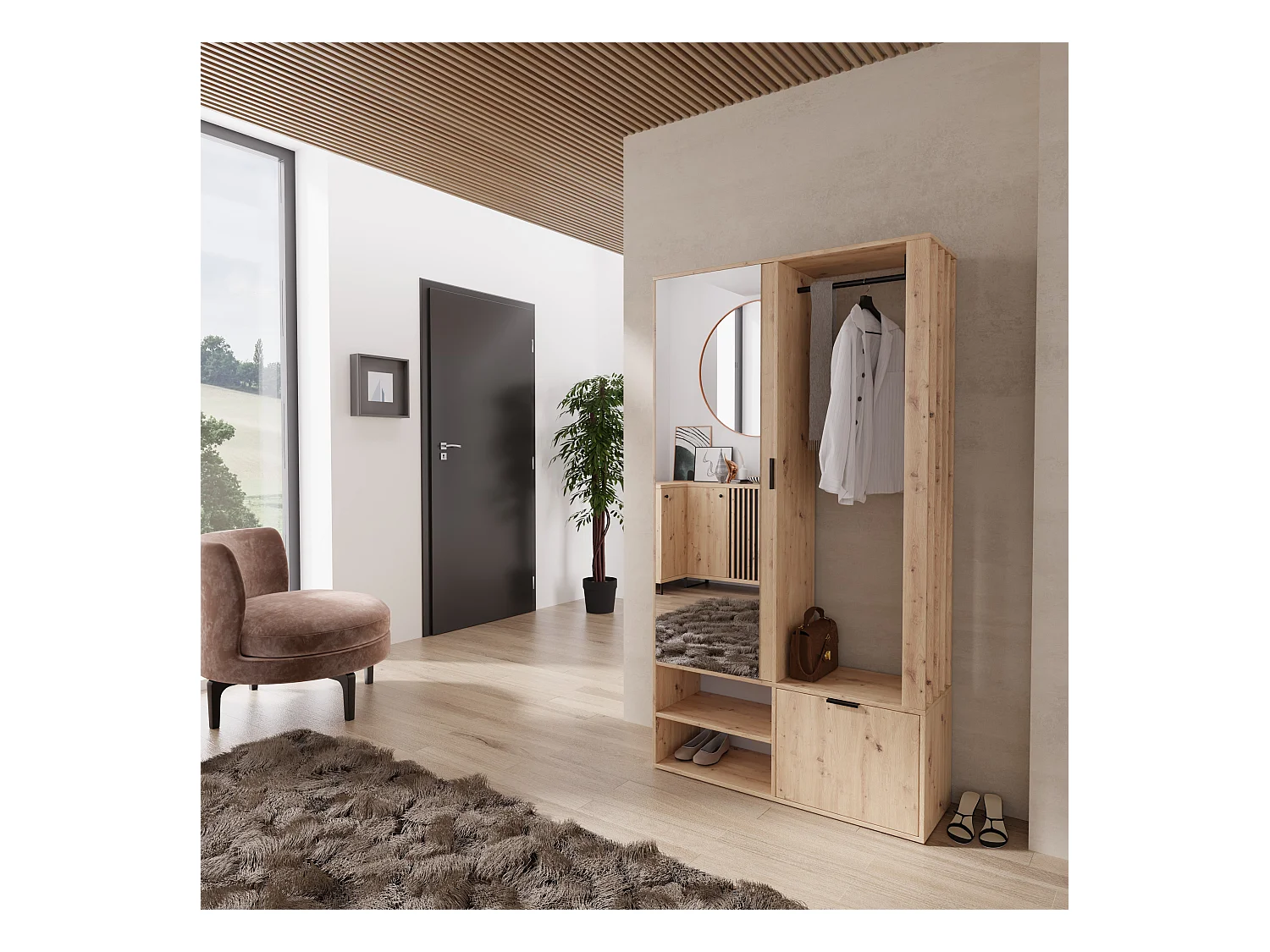 MINIO go for it, Armoire MELO couleur chêne Artisan