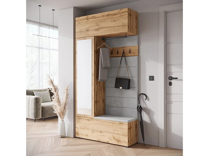 MINIO go for it, armoire TOKAT en chêne wotan / panneaux gris