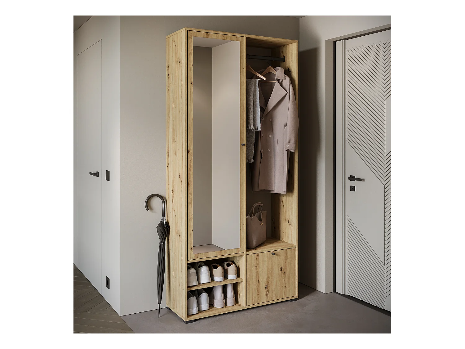 MINIO go for it, Armoire DAFNI en chêne artisan