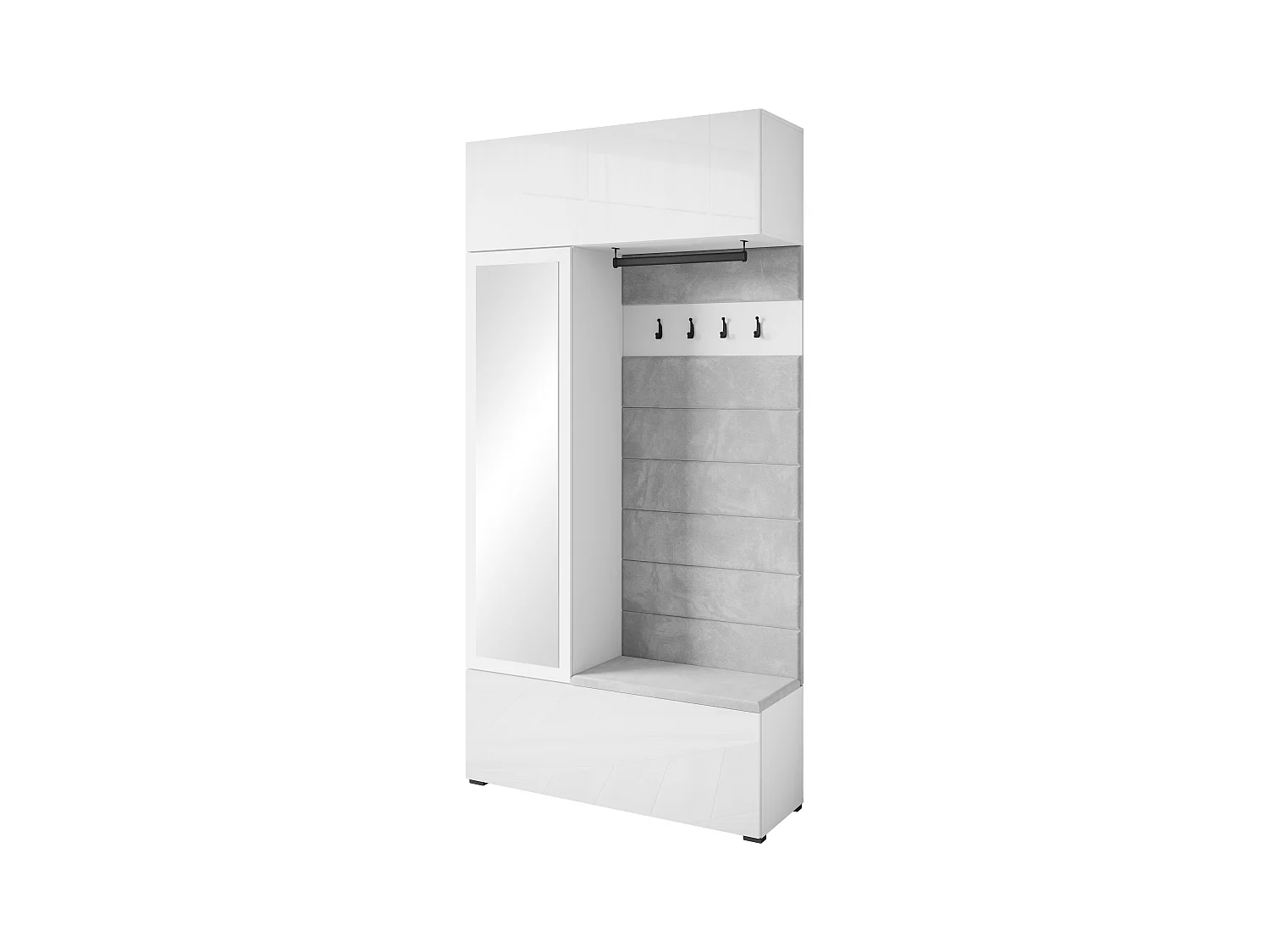 MINIO go for it, Armoire TOKAT en blanc / panneaux gris