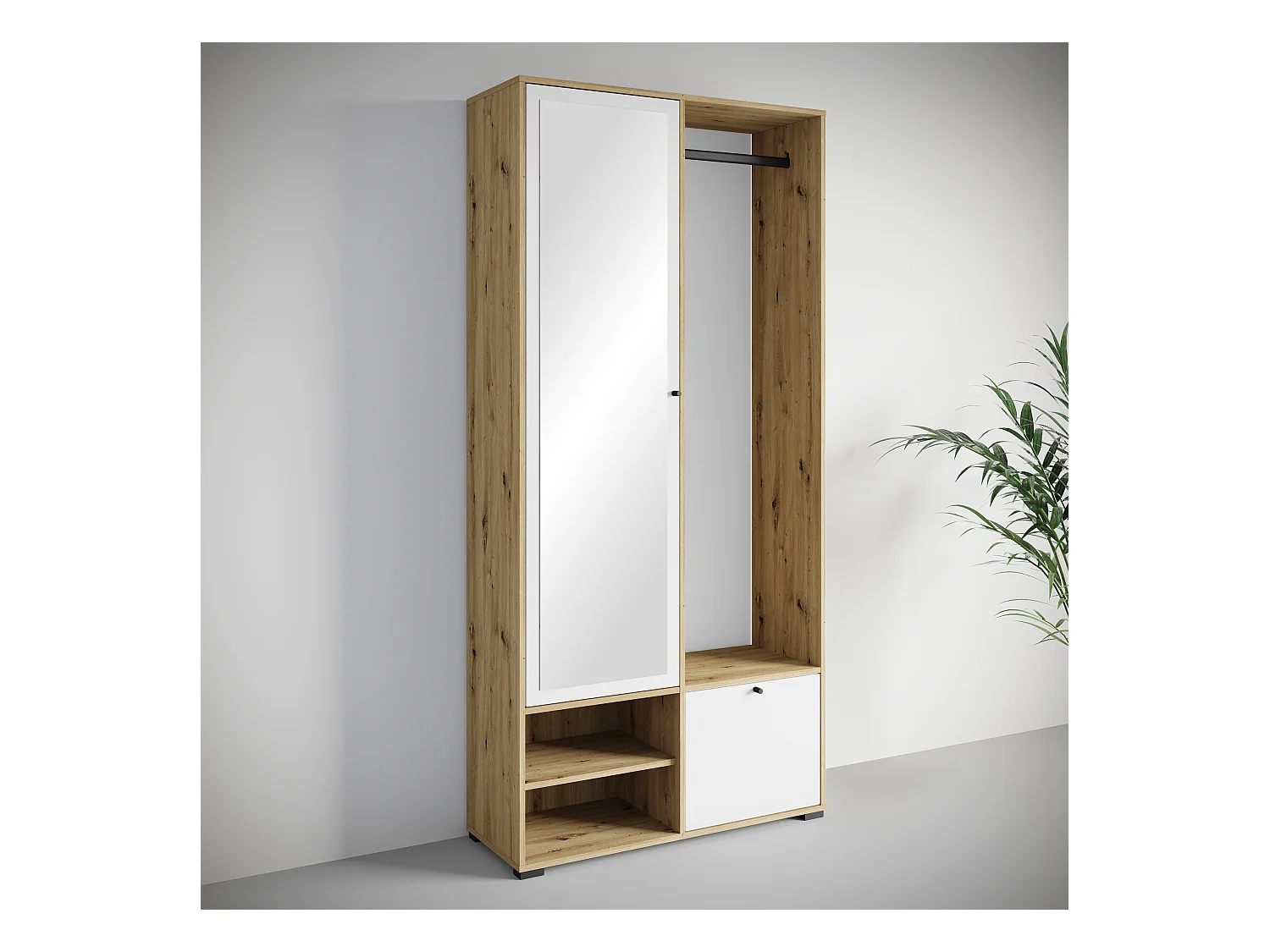 MINIO go for it, Armoire DAFNI en chêne artisan / blanc