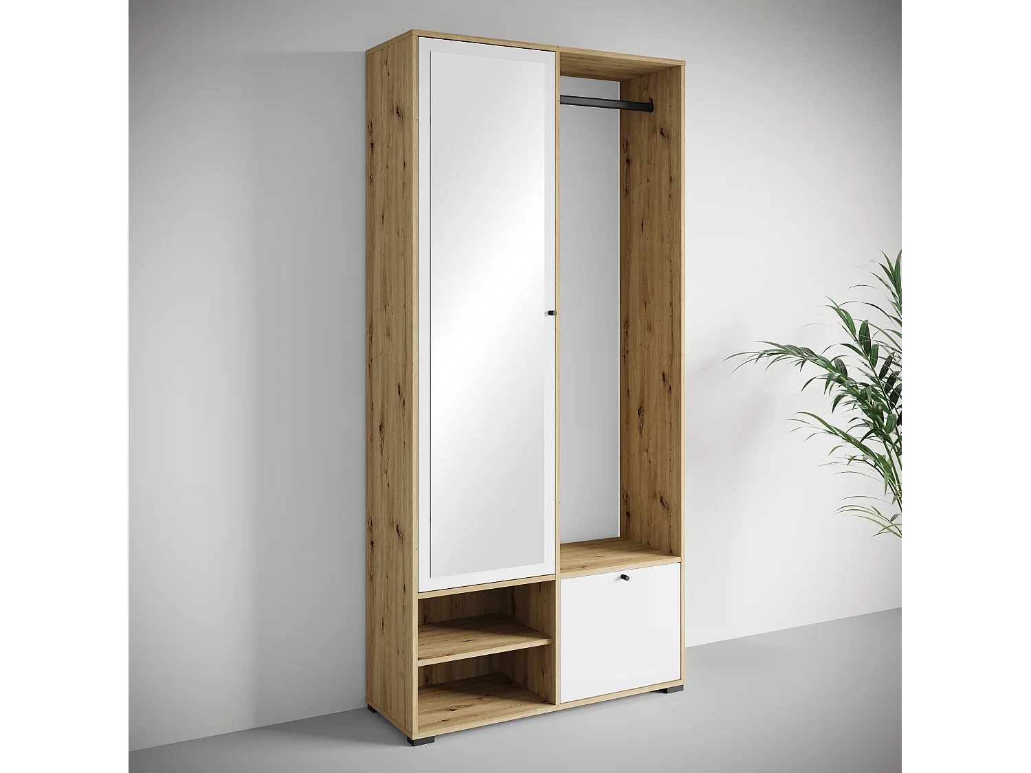 MINIO go for it, Armoire DAFNI en chêne artisan / blanc