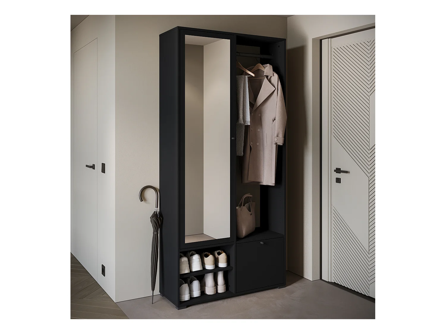 MINIO go for it, Armoire DAFNI en noir graphite