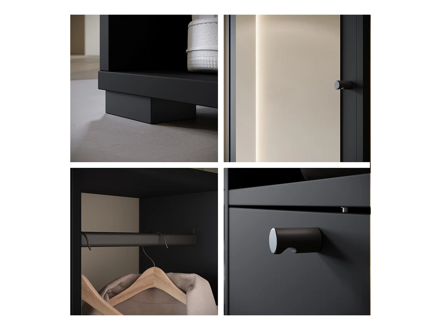 MINIO go for it, Armoire DAFNI en noir graphite