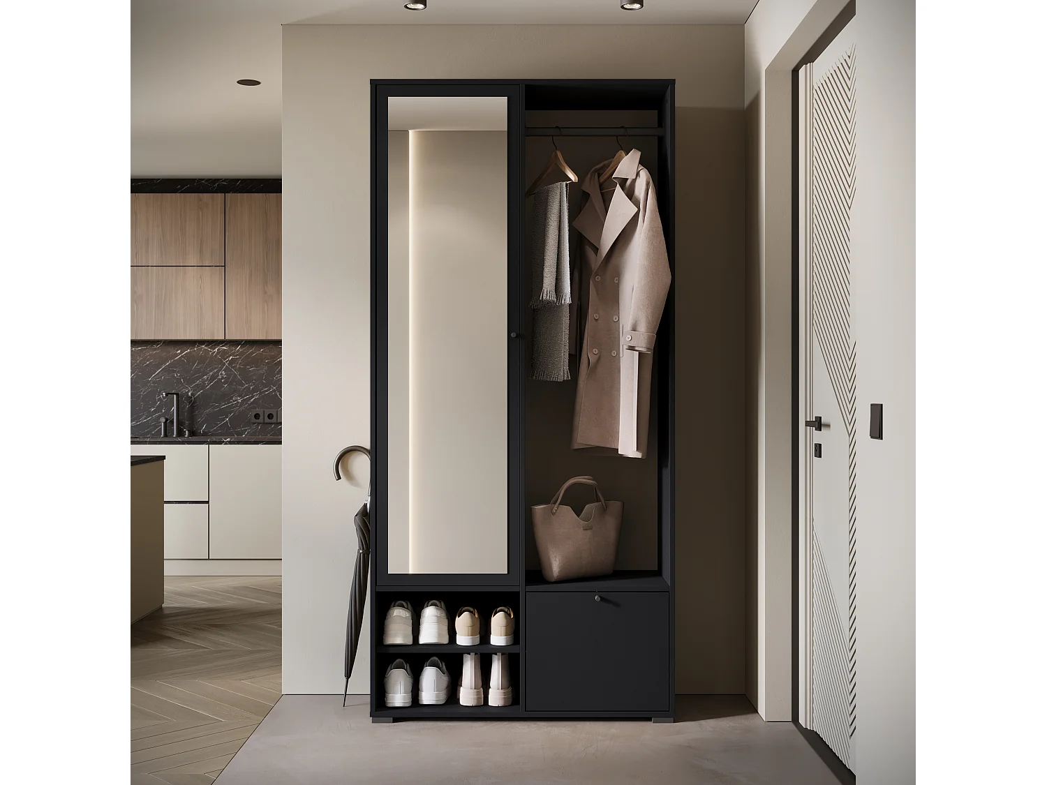 MINIO go for it, Armoire DAFNI en noir graphite