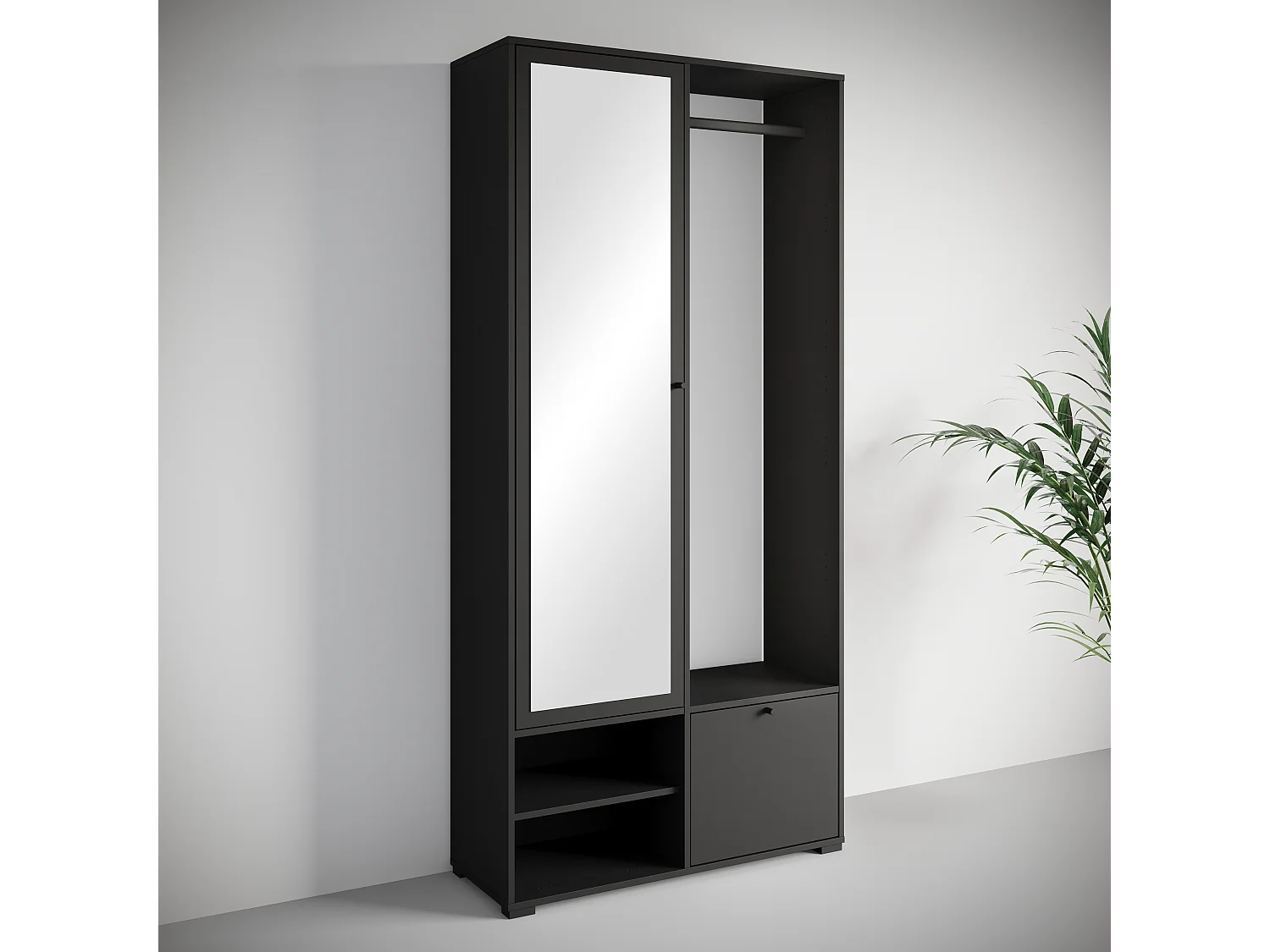 MINIO go for it, Armoire DAFNI en noir graphite