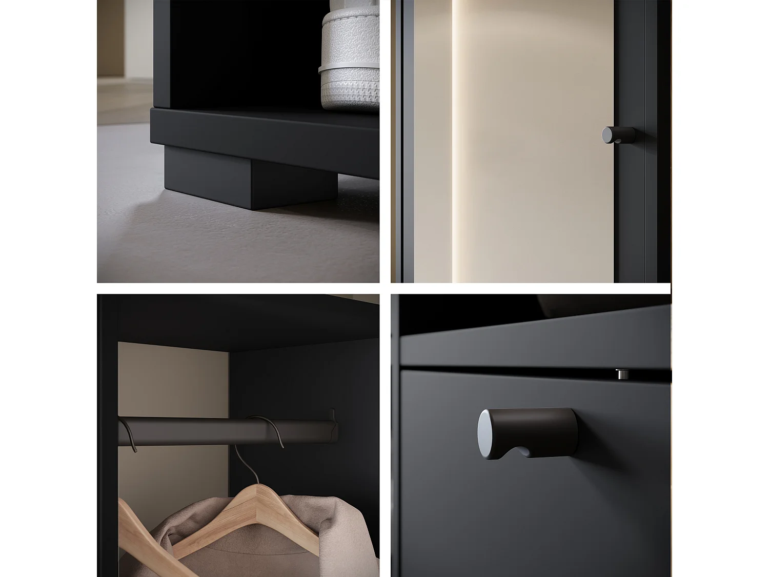 MINIO go for it, Armoire DAFNI en noir graphite