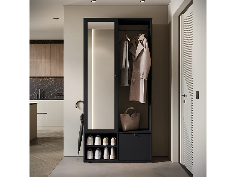 MINIO go for it, Armoire DAFNI en noir graphite