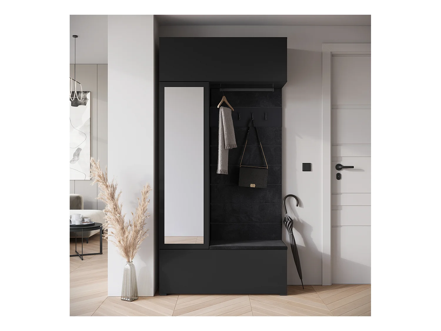 MINIO go for it, armoire TOKAT en noir / panneaux noirs