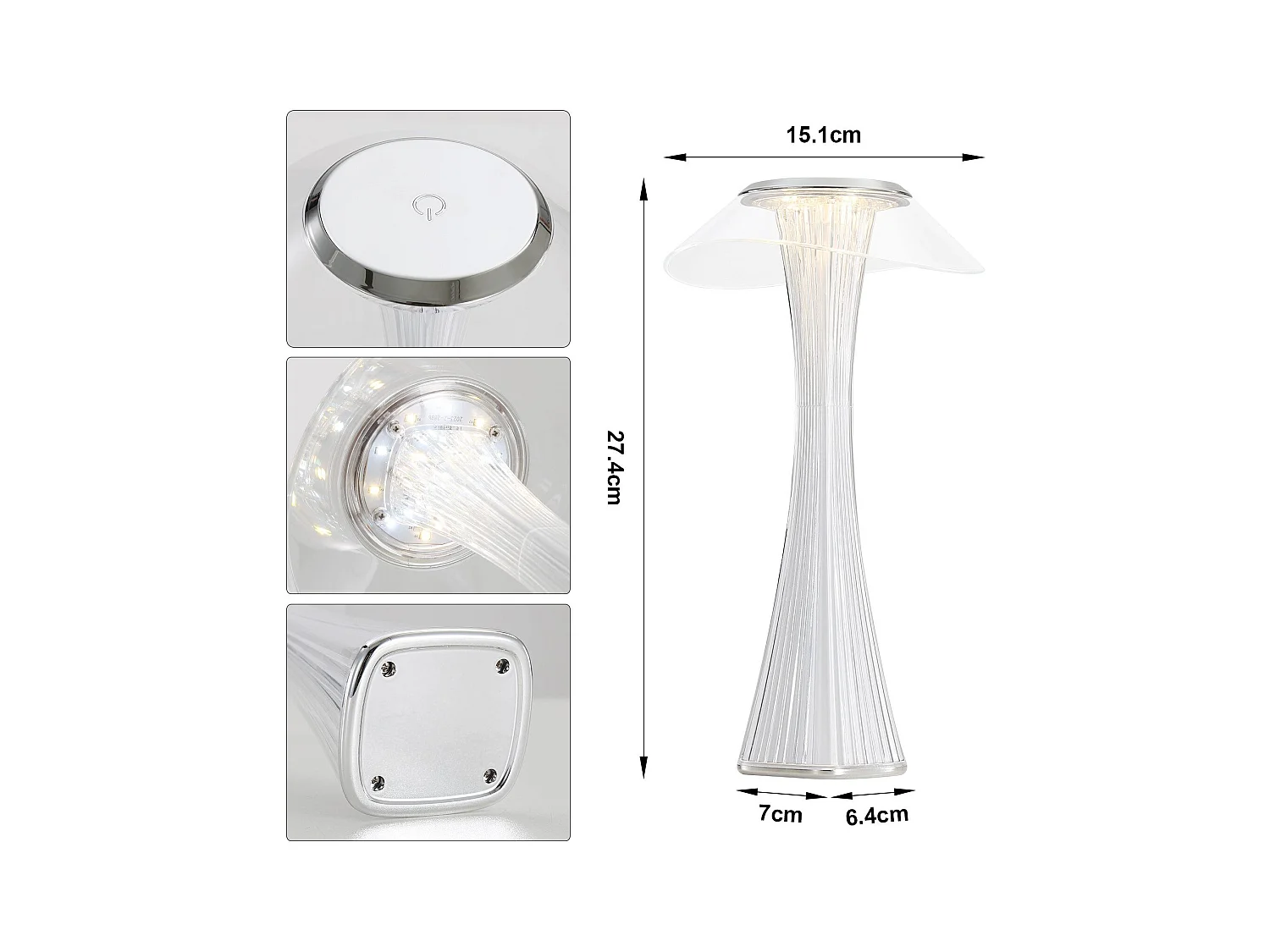 Lampe de chevet LED NETTLIFE tactile à intensité variable USB avec 3 niveaux de luminosité Lampe de table de chambre