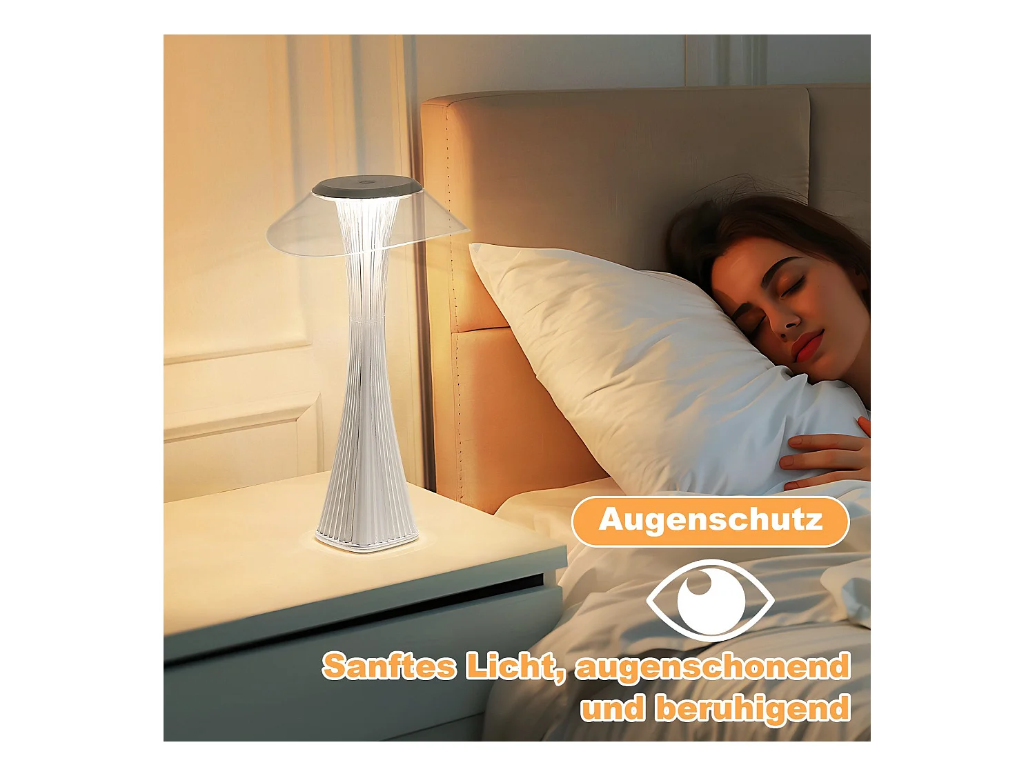 Lampe de chevet LED NETTLIFE tactile à intensité variable USB avec 3 niveaux de luminosité Lampe de table de chambre