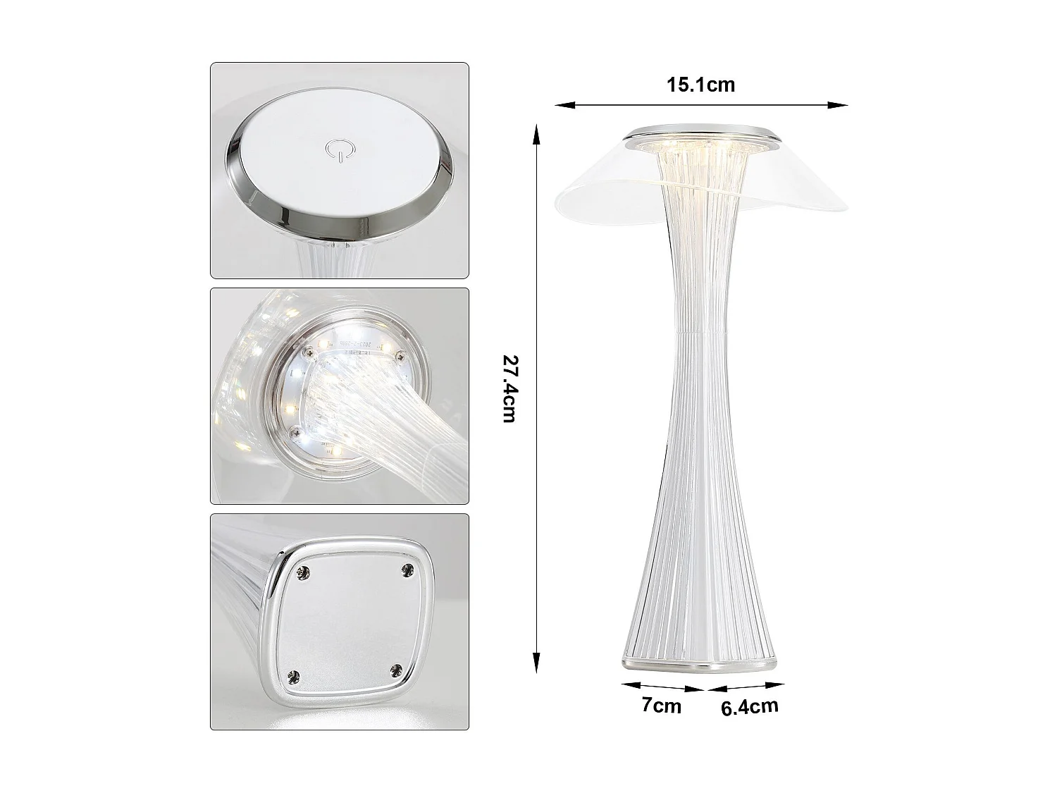 Lampe de chevet LED NETTLIFE tactile à intensité variable USB avec 3 niveaux de luminosité Lampe de table de chambre