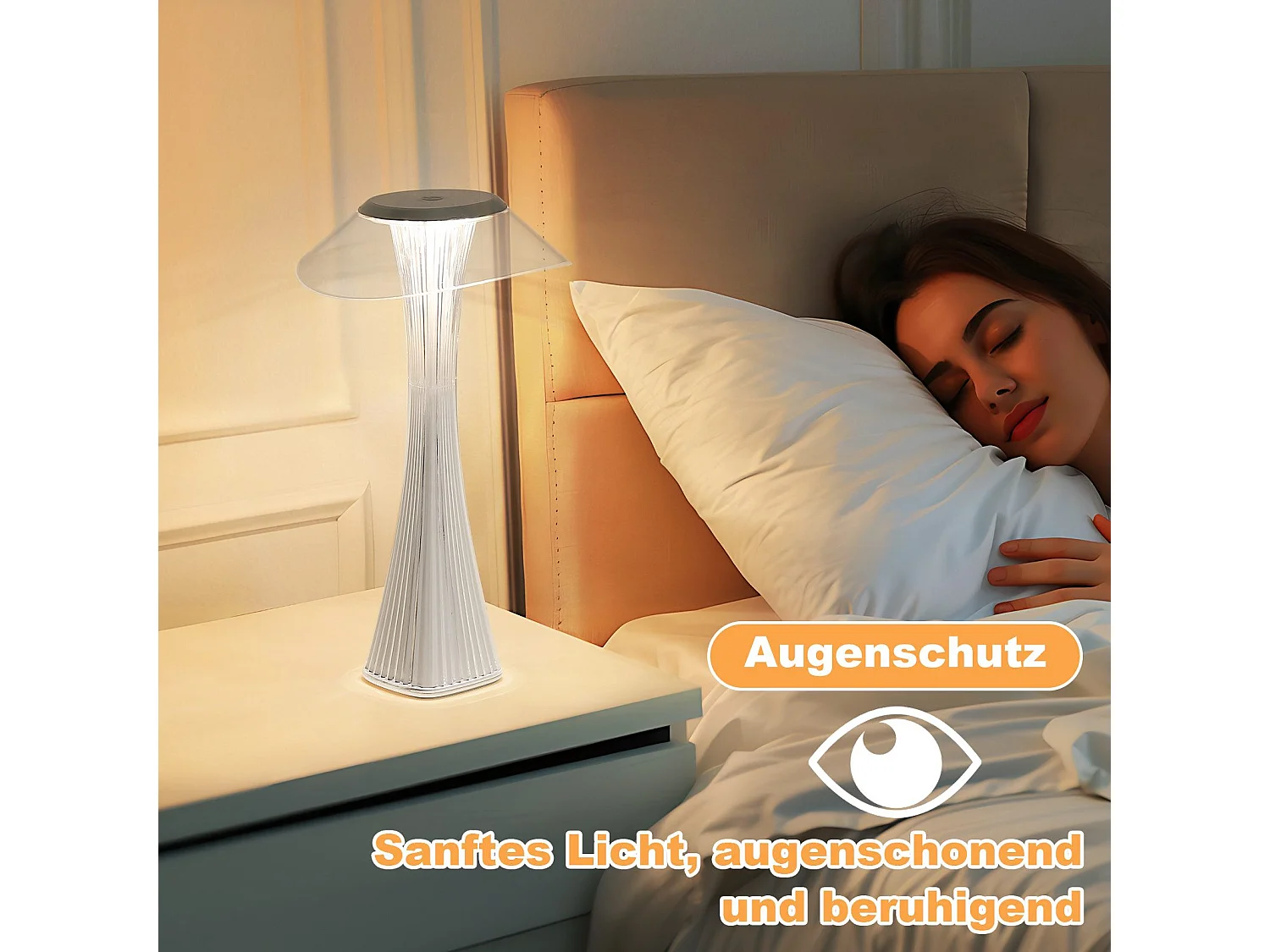 Lampe de chevet LED NETTLIFE tactile à intensité variable USB avec 3 niveaux de luminosité Lampe de table de chambre