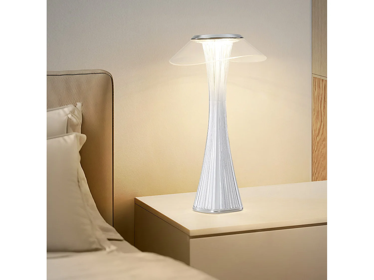 Lampe de chevet LED NETTLIFE tactile à intensité variable USB avec 3 niveaux de luminosité Lampe de table de chambre