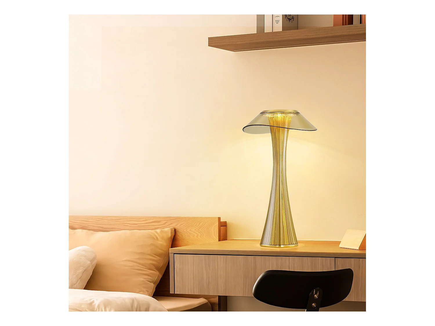 NETTLIFE Nowoczesna ściemnialna lampka nocna LED USB z 3 poziomami jasności Lampa stołowa Lampa stołowa