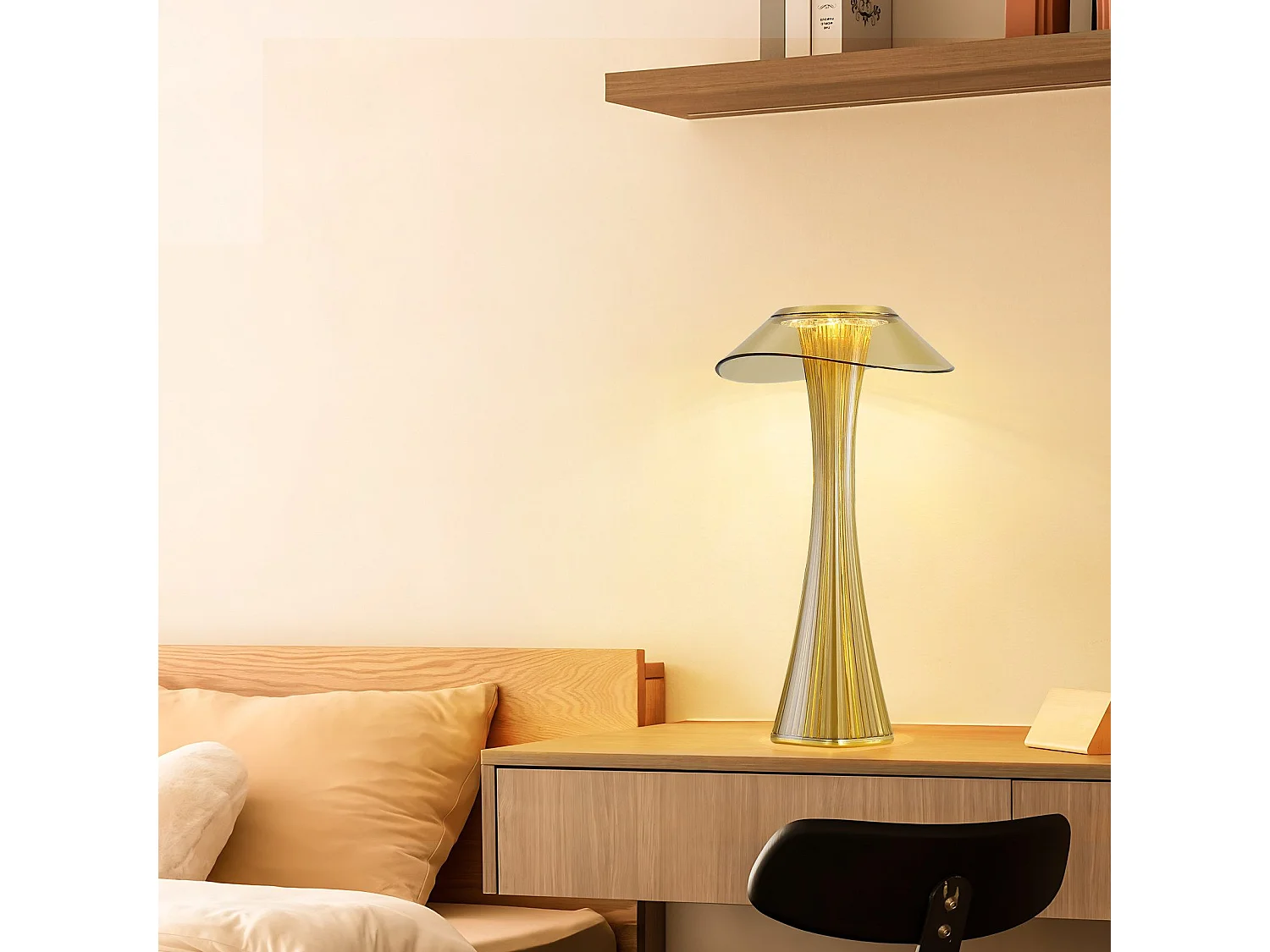 NETTLIFE Nowoczesna ściemnialna lampka nocna LED USB z 3 poziomami jasności Lampa stołowa Lampa stołowa